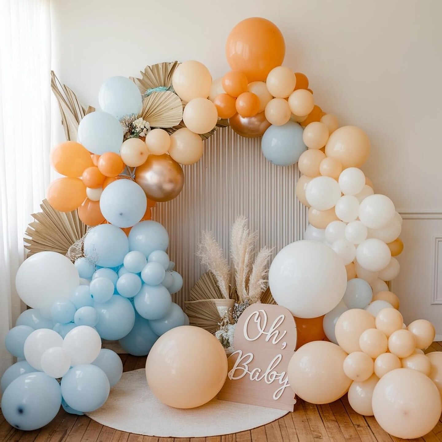 Orange and Blue Balloons Arch Kit (Pastel Teal Orange)
