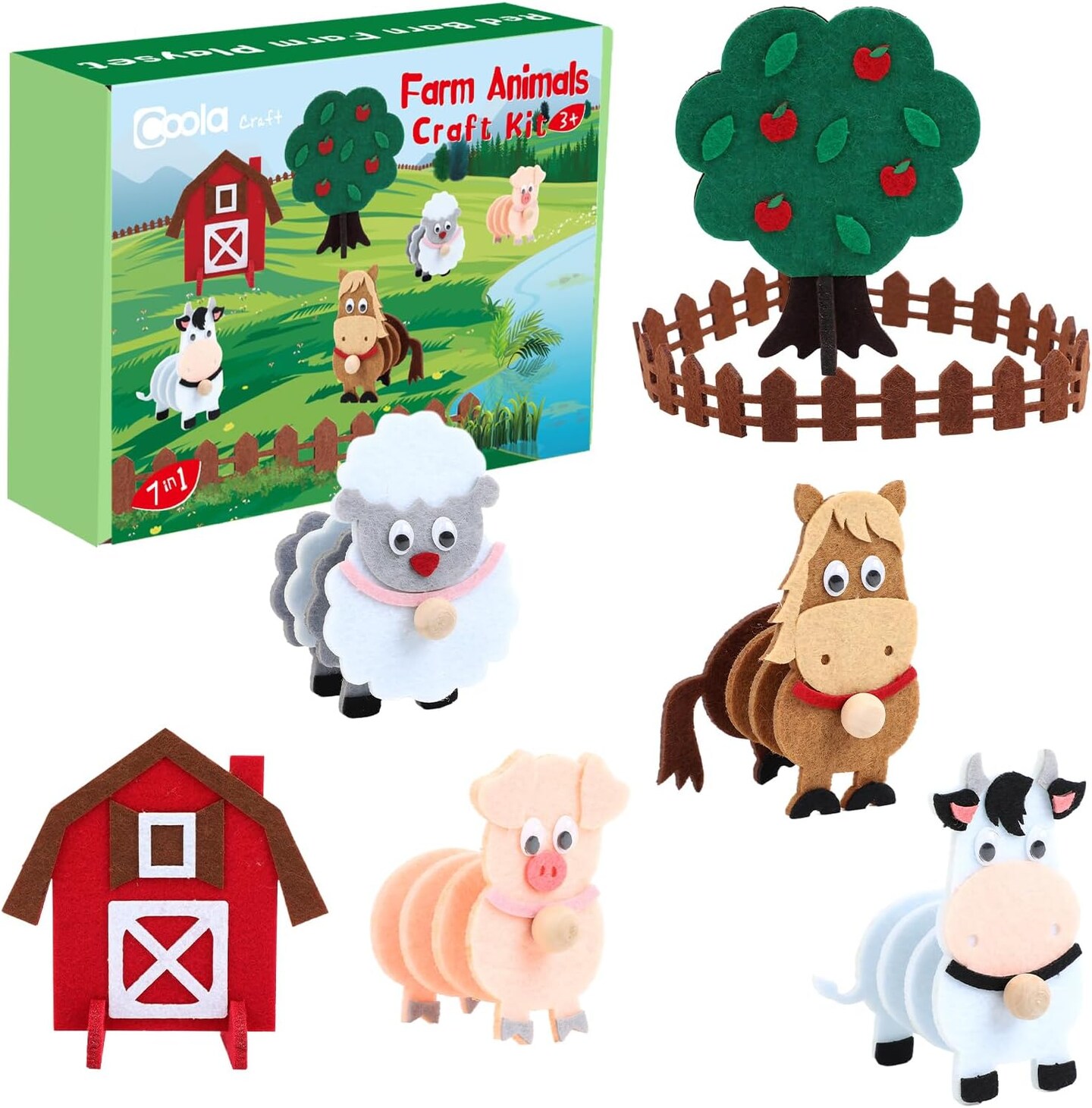 Red Barn &#x26; Animal Tree Educational Kit for Ages 3-6-(Pack of 7)