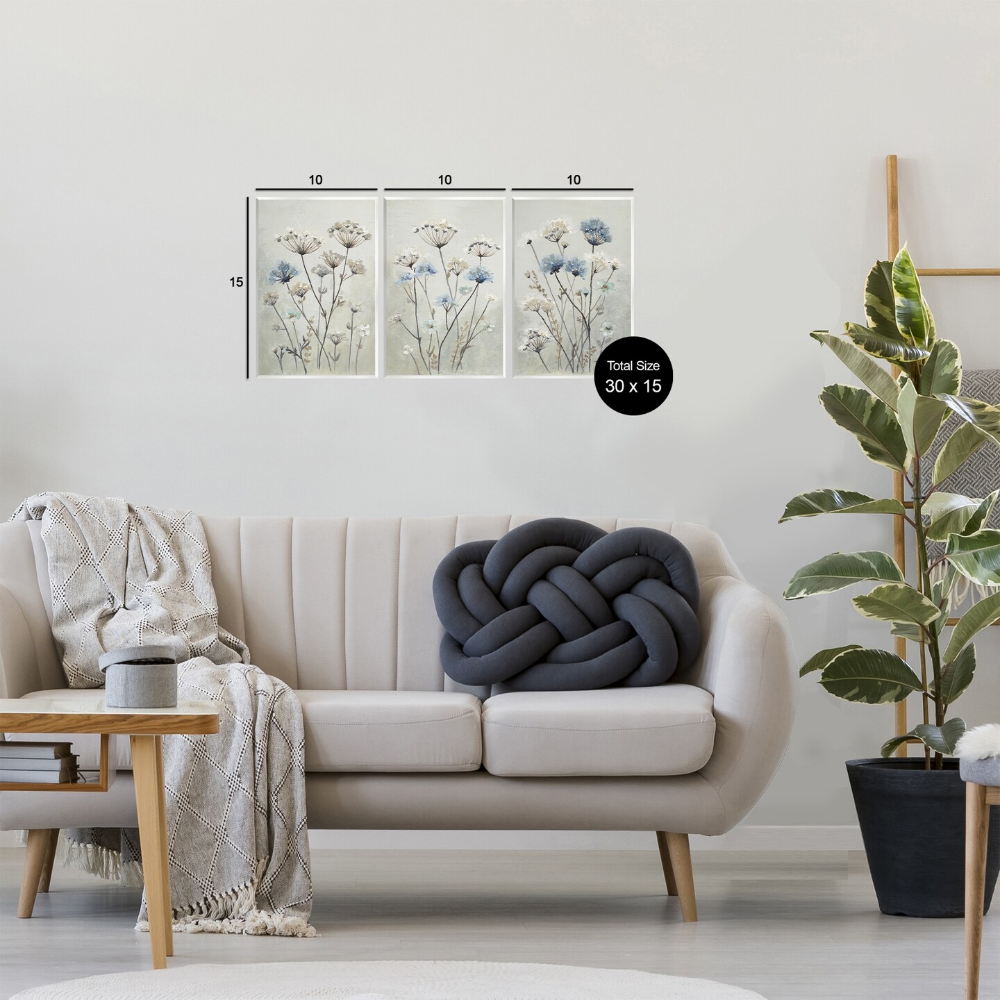 Stupell Industries Muted Dandelions & Wildflowers 3pc Wall Plaque Set By PATRICIA PINTO
