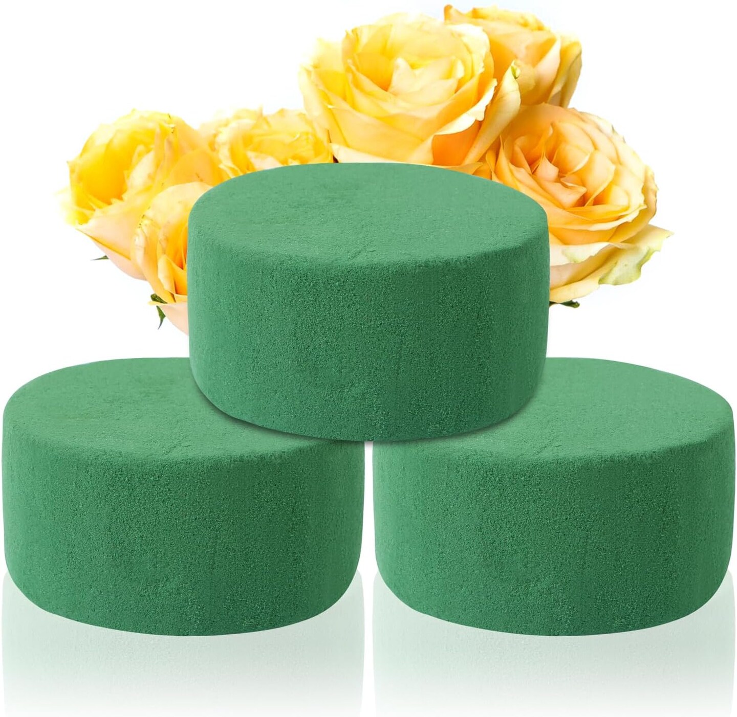 3.2&#x22; X 1.6&#x22; Green Round Floral Foam Blocks