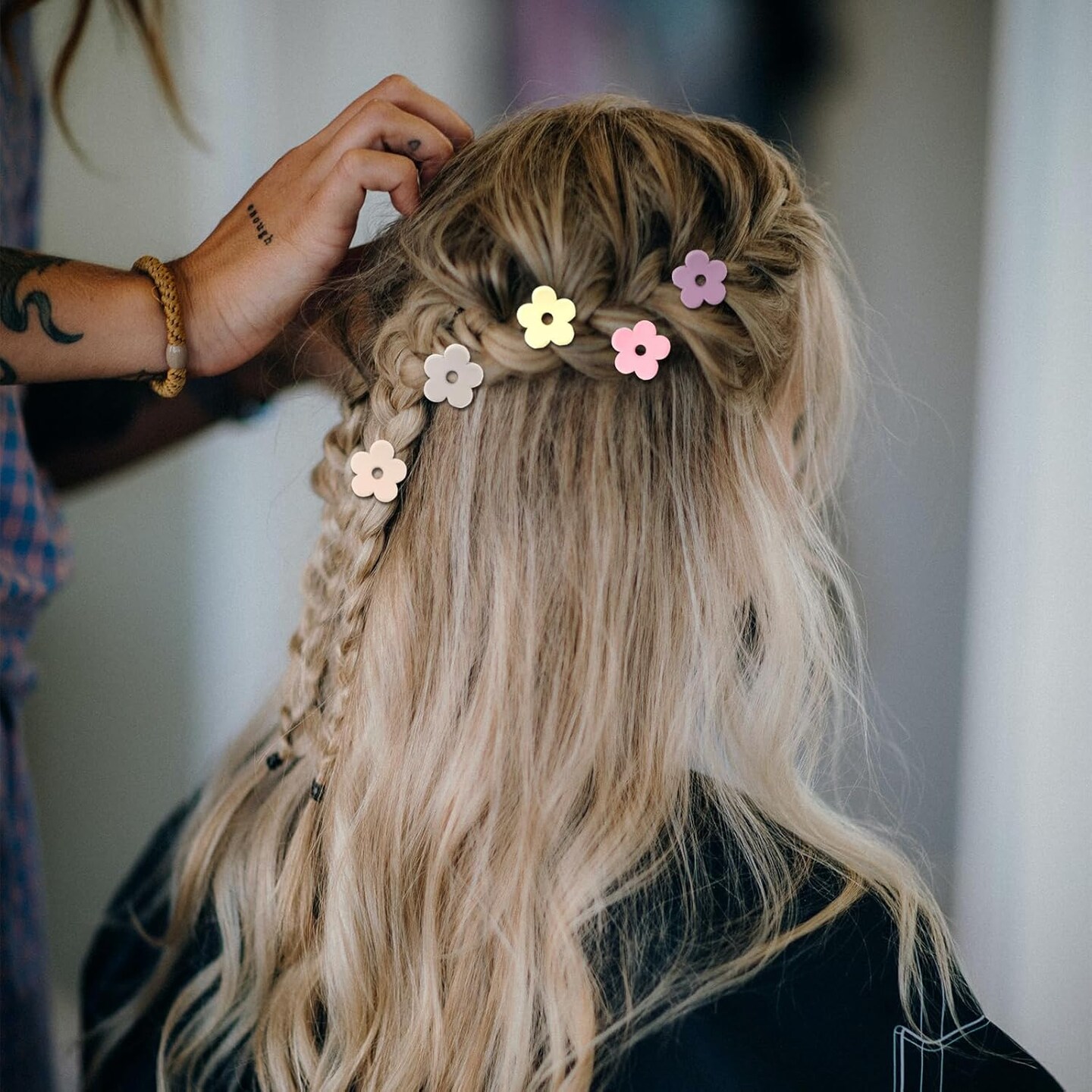 20Pcs Mini Flower Hair Claw Clips with Box Colorful Cute Hair Accessories