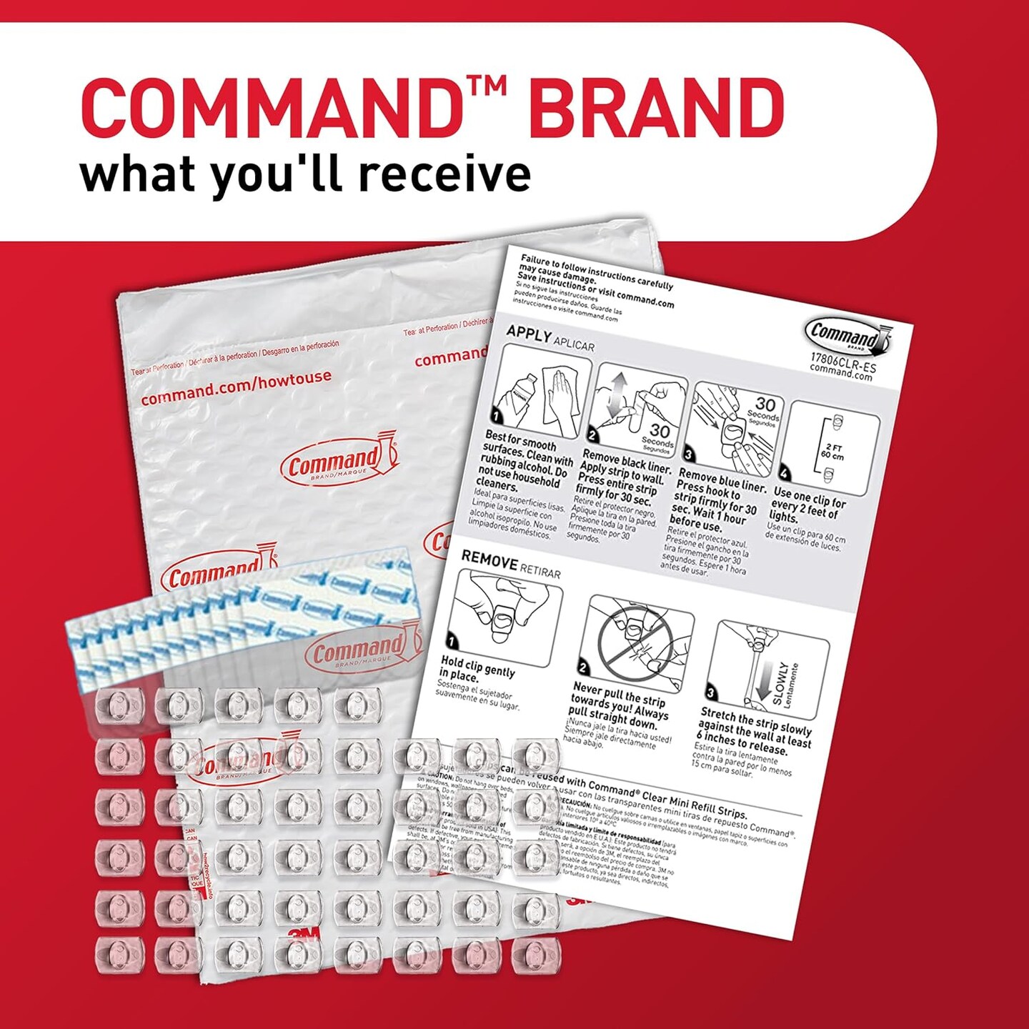 Indoor Mini Light Clips, Damage Free Hanging Christmas Light Clips