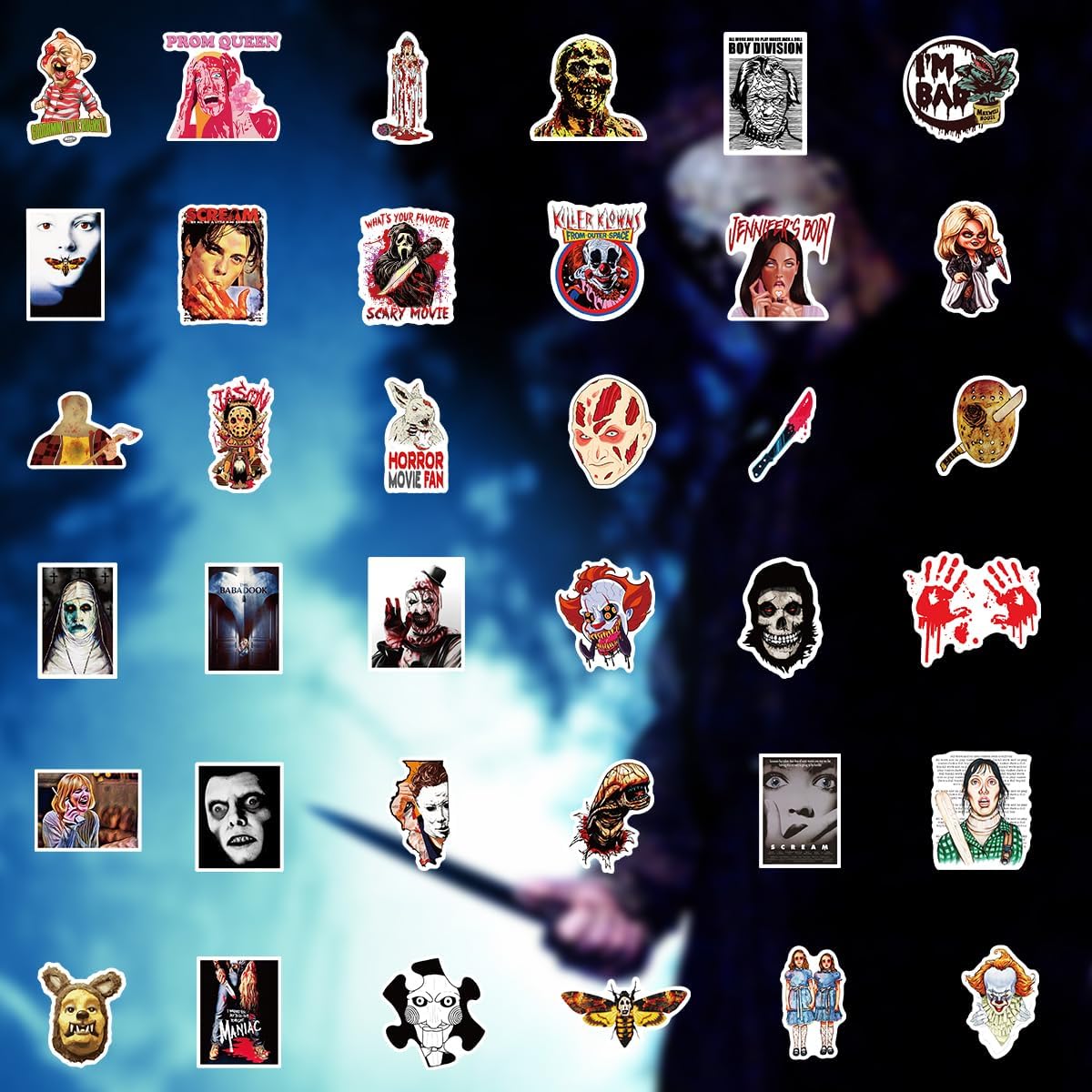 100 Pcs Horror Stickers, Horror Gifts, Horror Movie Stickers