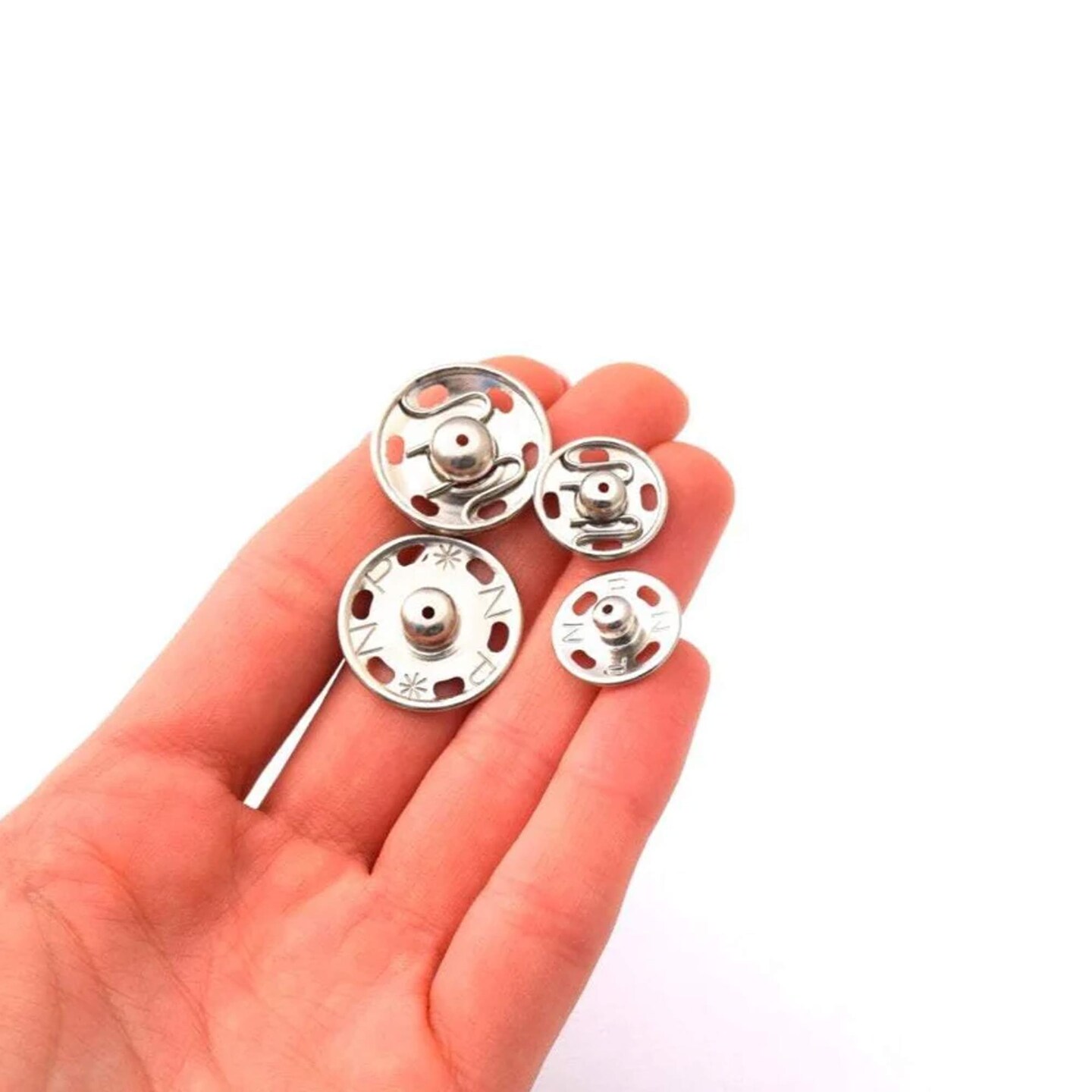 12 Pieces Nickel Silver Sew On Metal Snap Buttons Two-Part Closure 7/8 Inch