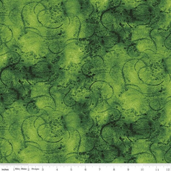 Painter&#x27;s Watercolor Swirl in Dark Green (c680-dkgreen) | Painter&#x27;s Watercolor Swirl | J Wecker Frisch | Riley Blake
