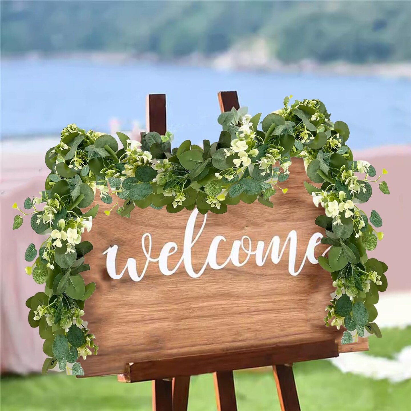 2 Pack 5.9FT Faux Eucalyptus Garland &#x2013; Greenery for Wedding &#x26; Home Decor