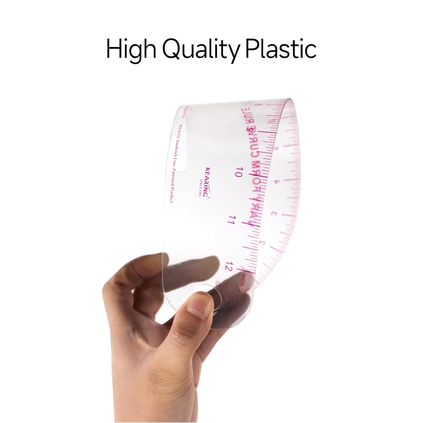 Kearing® Transparent Vary Form French Curve Ruler for Sewing, Pattern Making 12", 18" or 24"