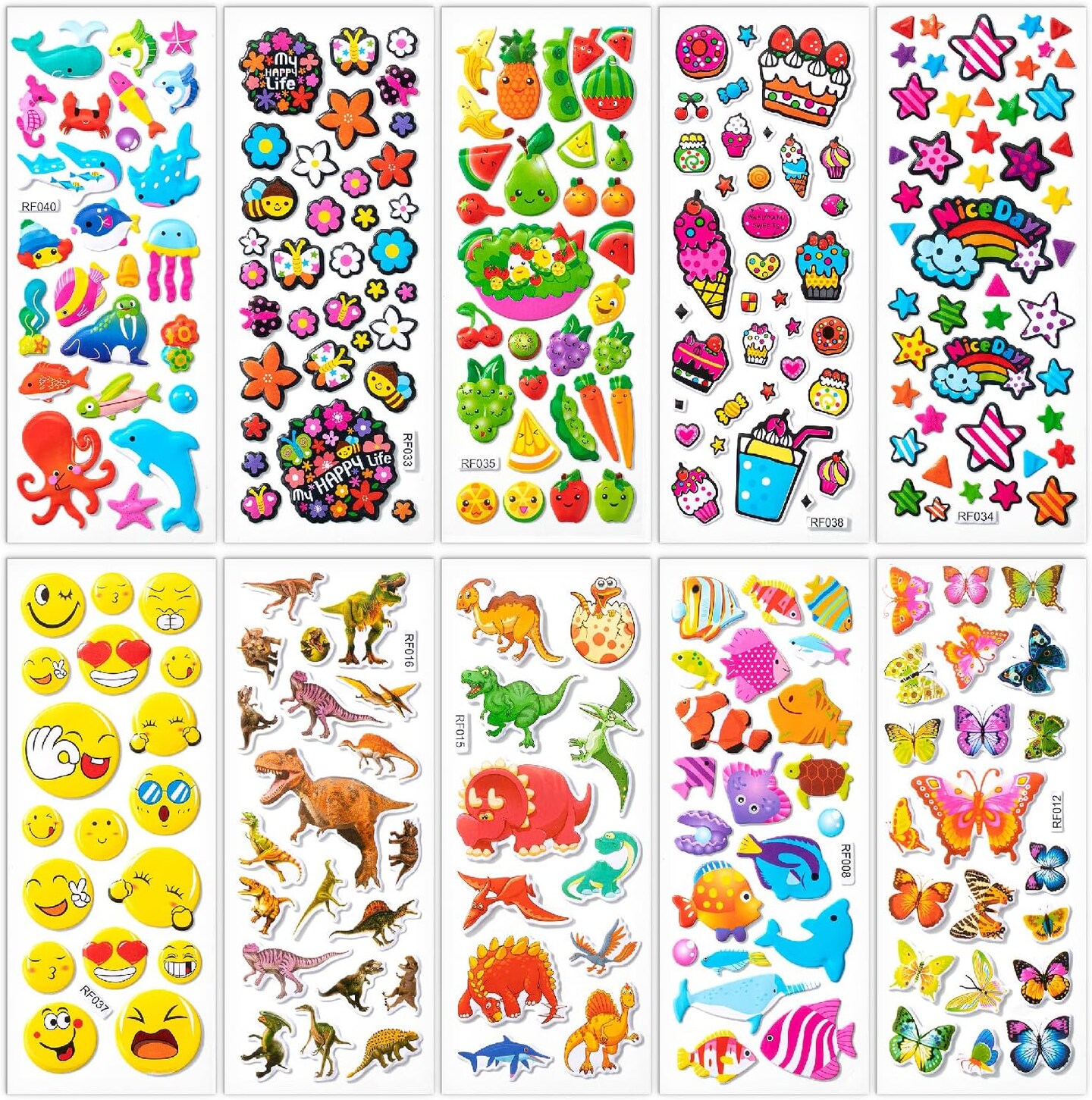 3D Stickers for Kids, 40 Sheets, 794 pcs, Puffy Stickers for Kids Stickers