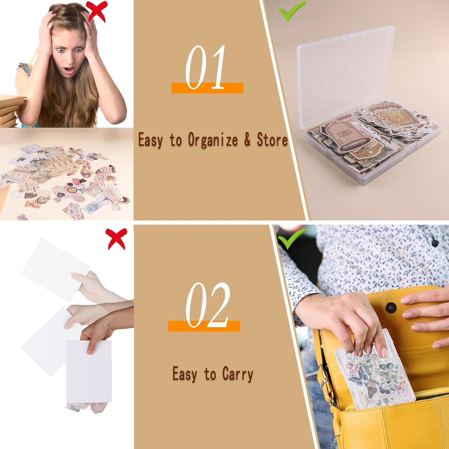 200Pcs Vintage Scrapbook Stickers