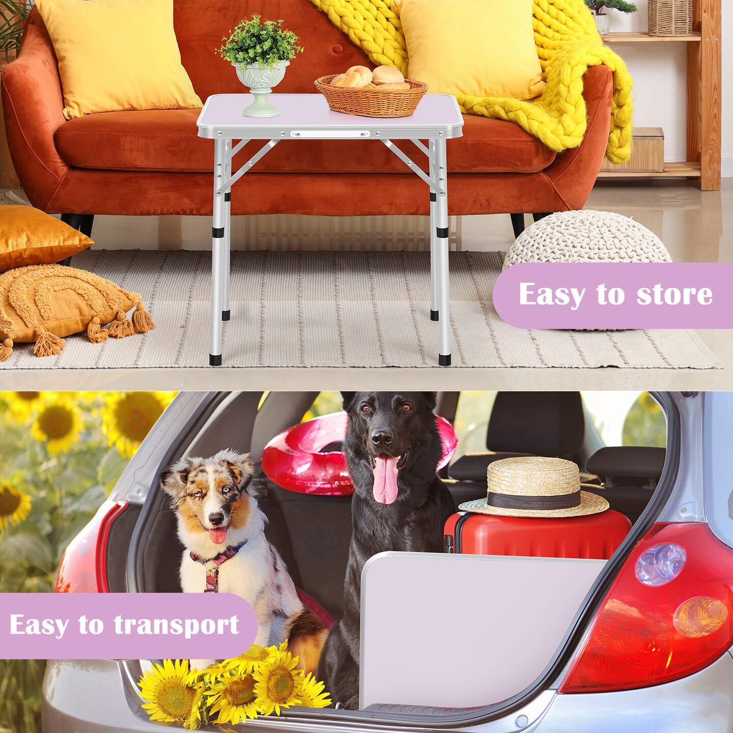 Portable Folding Table with Anti - slip Legs for Outdoor Use