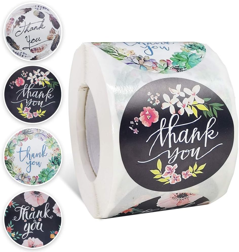500 Pcs 2 Inch Thank You Stickers, Thank You Stickers Roll, Thank You Labels