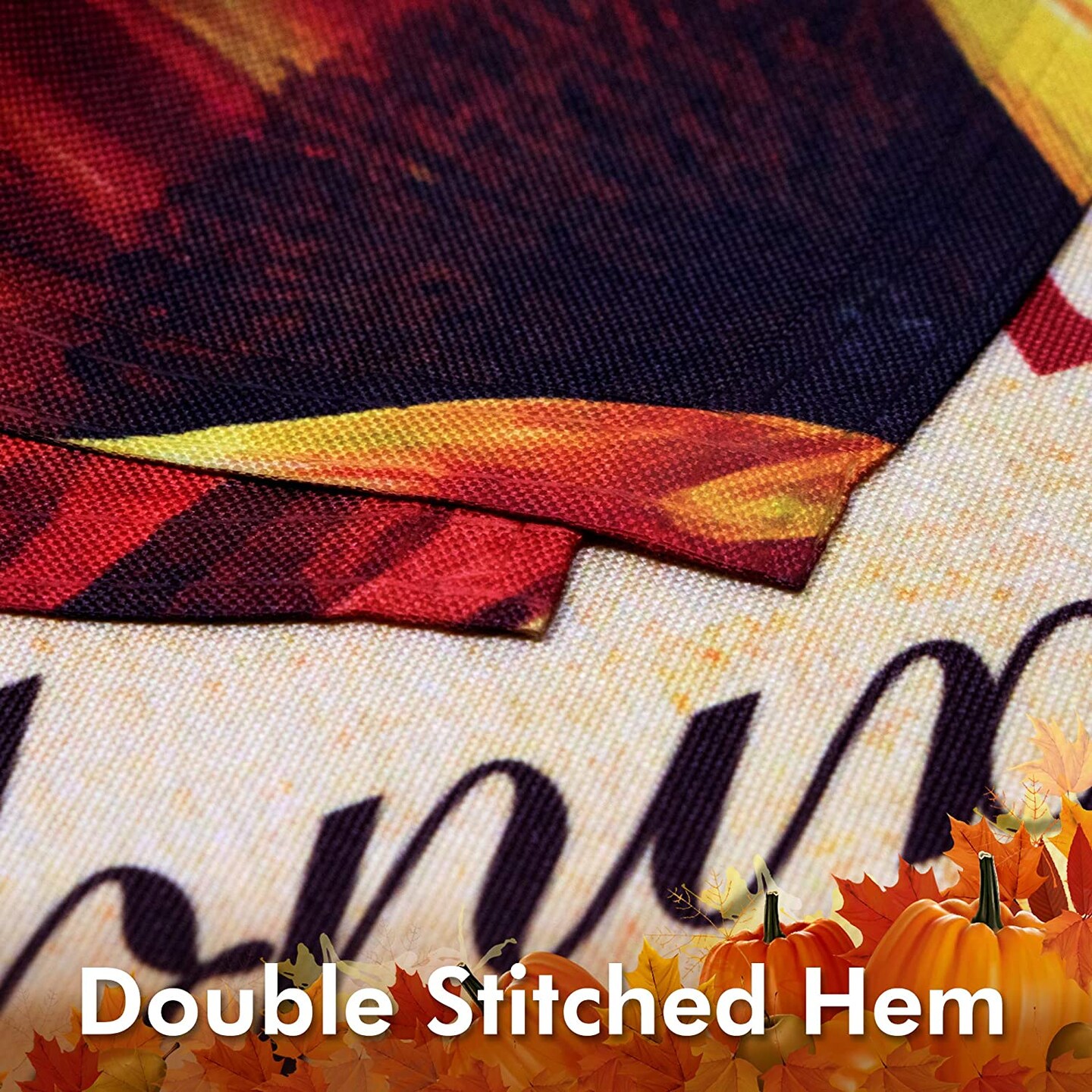 G128 - Home Decorative Thanksgiving Garden Flag, Joyful Thankful and Blessed Quote with Pumpkins and Maple Leaves Decorations,  | 12x18 Inch | Printed 150D Polyester - Rustic Holiday Seasonal Outdoor Flag