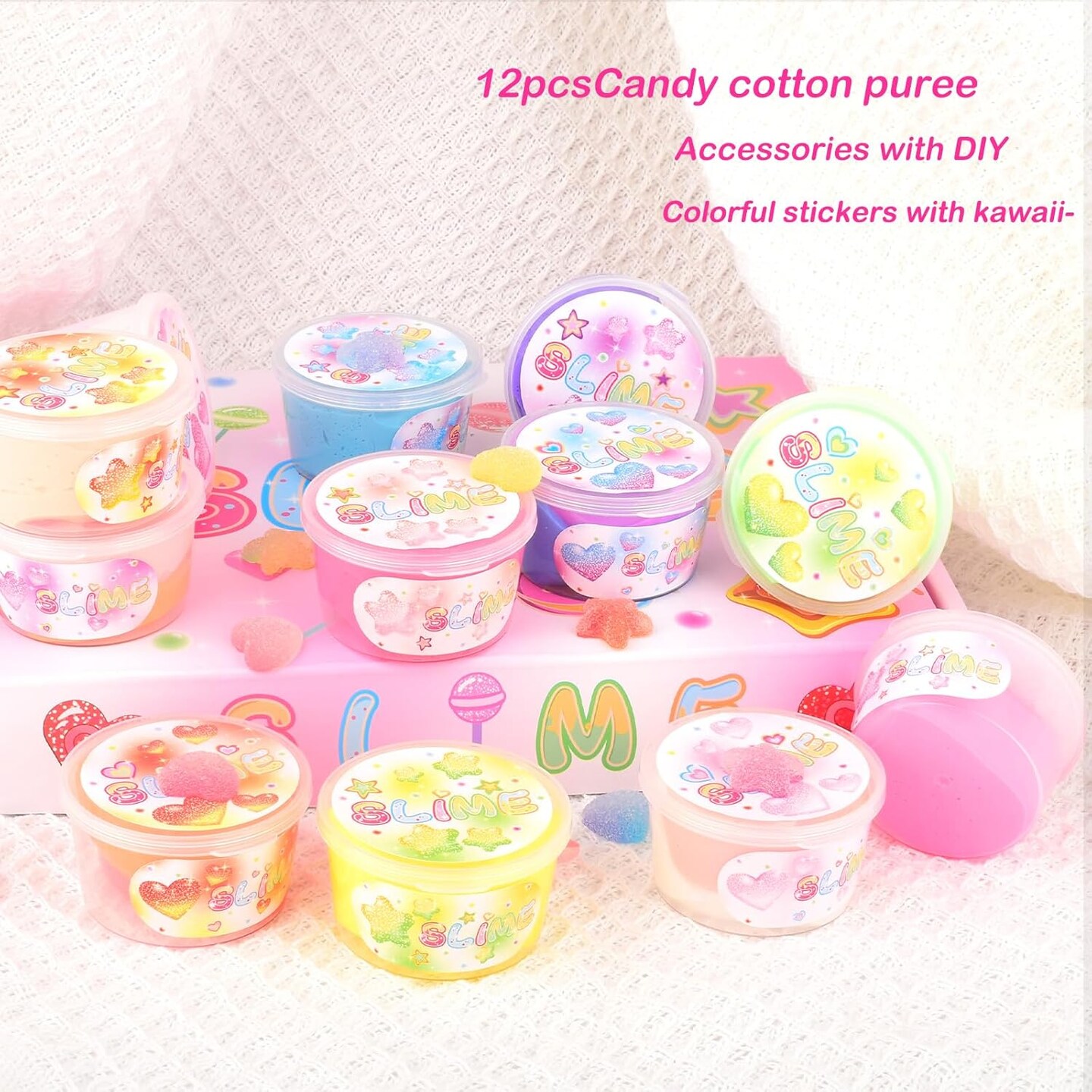 12 Pack Candy Butter Slime Kit for Kids