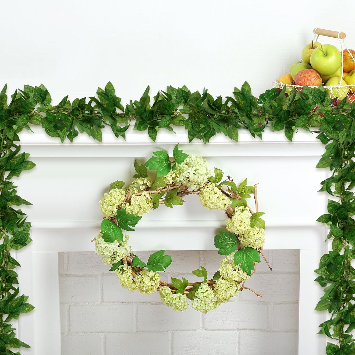 3 Pcs 6ft Artificial Silk Rose Leaf, Hanging Greenery Vine Fake Hanging Plants(Green)