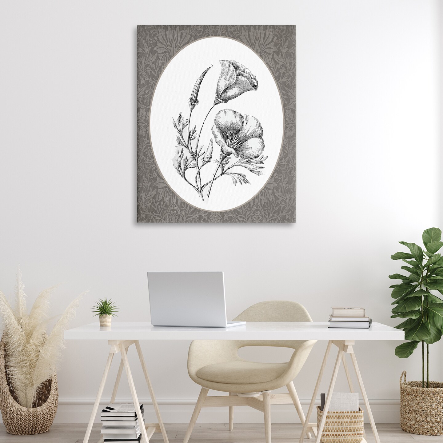 Stupell Industries Vintage Tulips in Bloom Canvas By Lettered and Lined