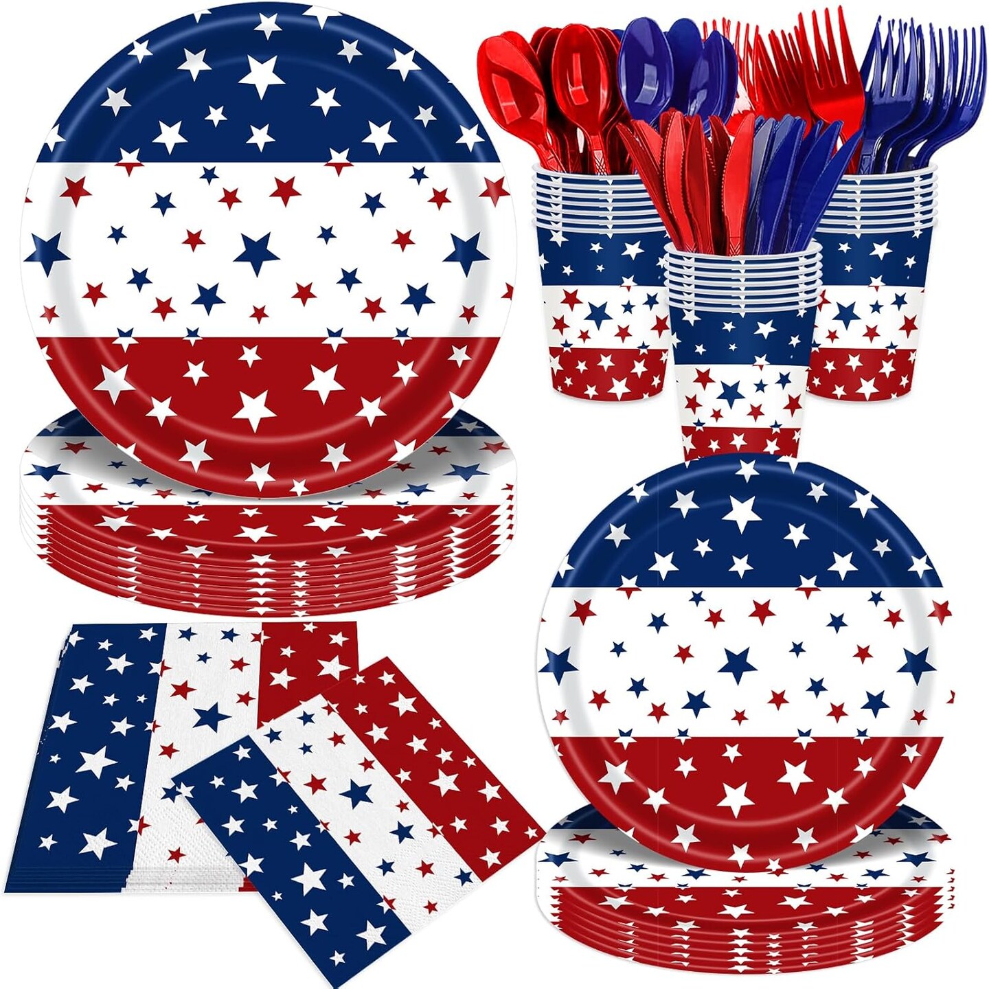140Pcs Independence Day Party Supplies 4th of July Party Decorations