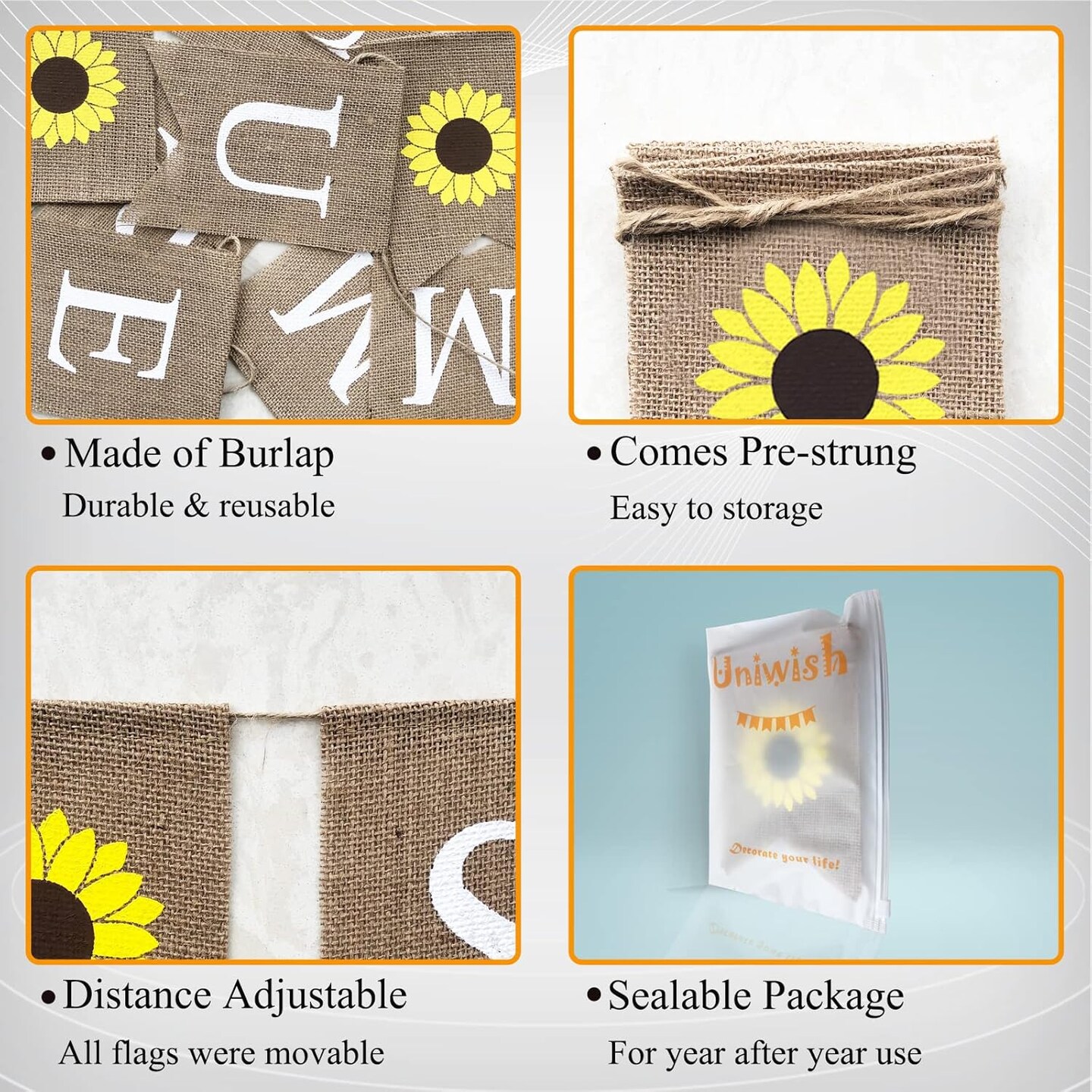 Sunflower Garland Hello Summer Decorations