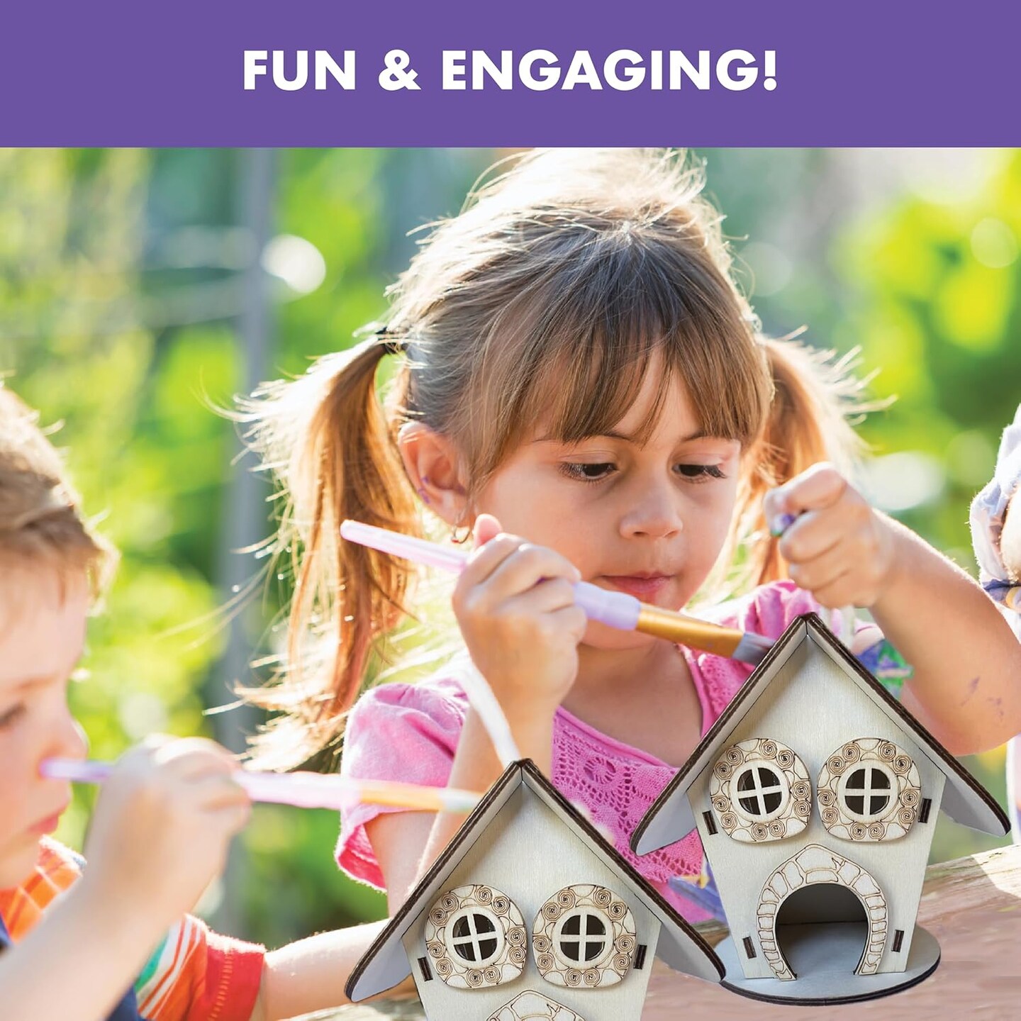 Wooden Fairy House Craft Kit for Kids DIY Fairy Garden with Paints &#x26; Decorations