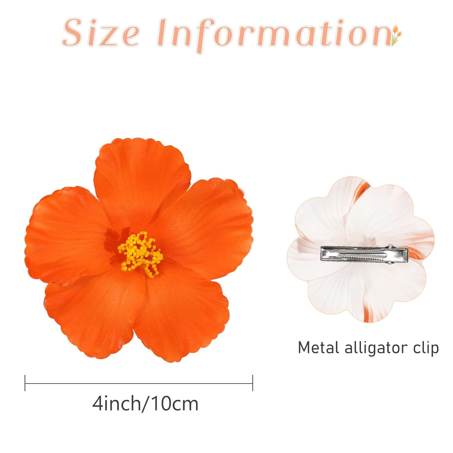 4Pcs Hawaiian Flower Hair Clips Hibiscus Hair Clip