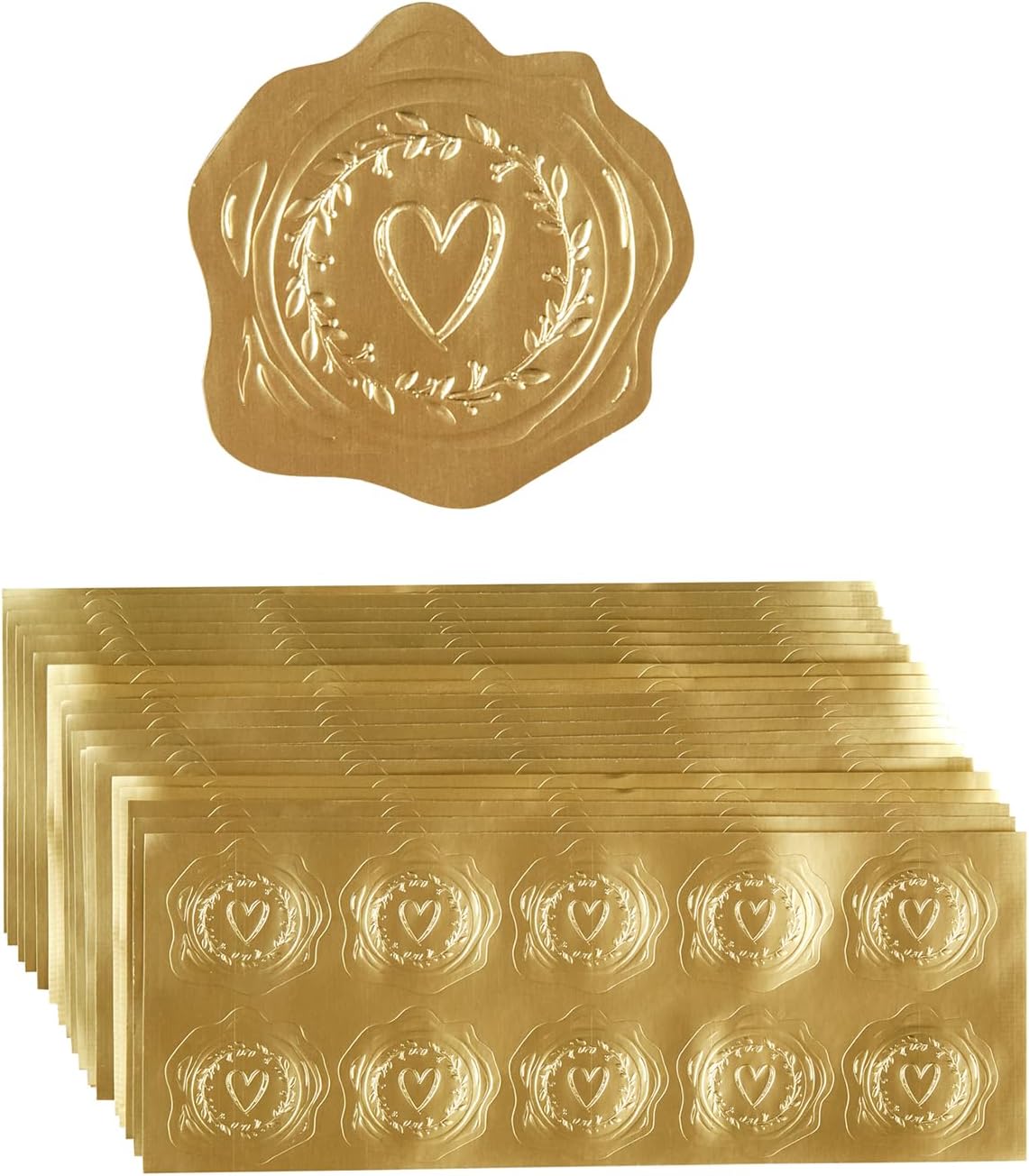 300 Pieces Embossed Gold Foil Stickers Gold Stickers