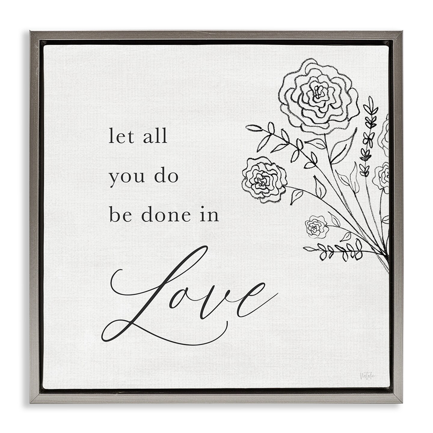 Stupell Industries Floral Love Sentiment Floating Frame By Natalie ...