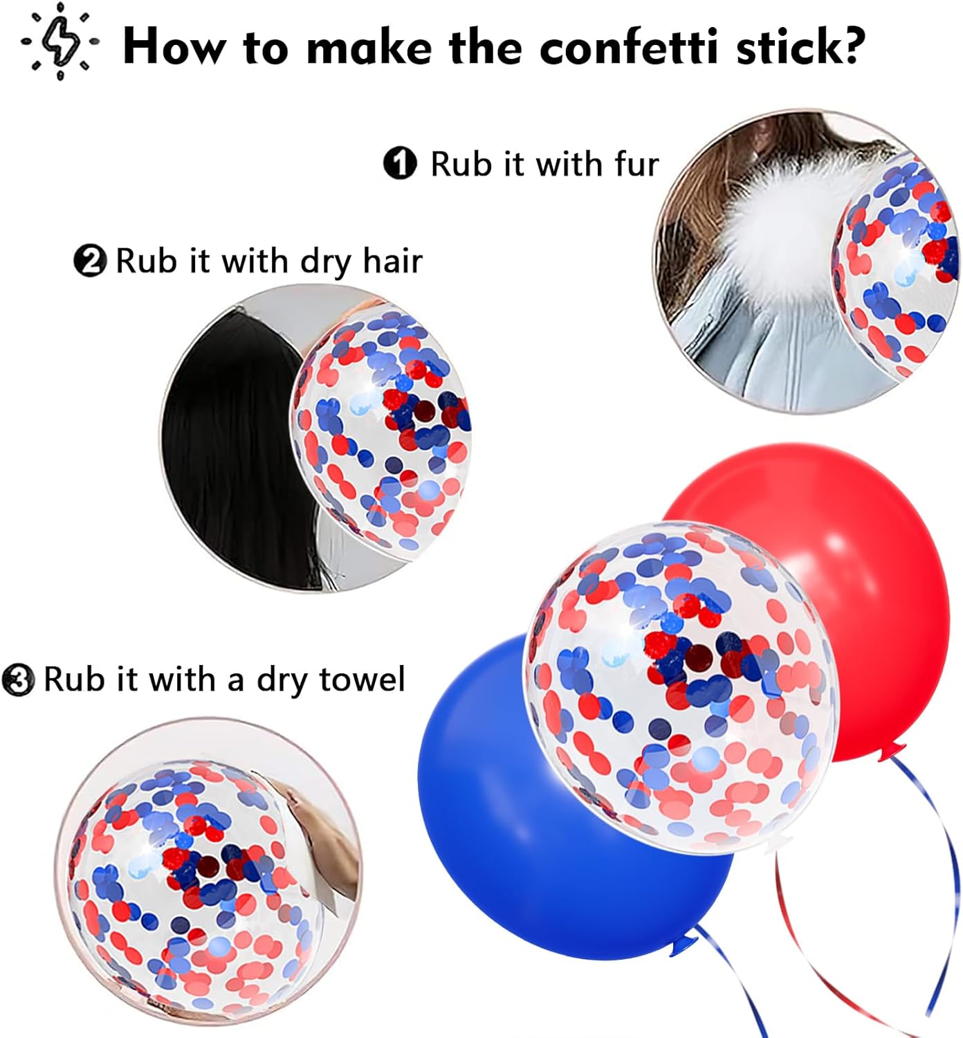 Red and Blue Balloons,50pcs 12 Inch Black Red Blue Confetti Silver Latex Balloons for Man Boys Kids Baby Shower Birthday Graduation Party Decorations