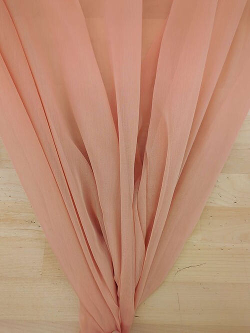 1 Yard Peach Two-Tone Sheer Chiffon Fabric Lightweight 58/59" Polyester with Elegant Color Shift