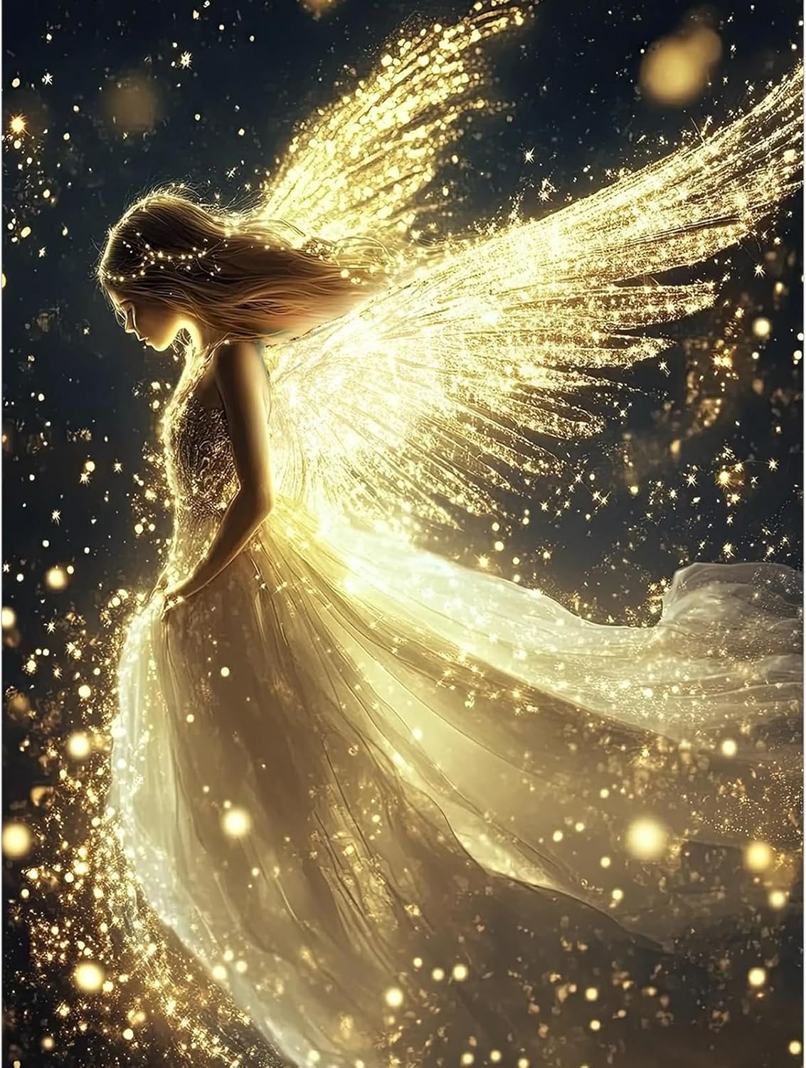 Angel 5D Diamond Painting Kit for Adults – DIY Full Round Drill Gem Art, Beginner-Friendly 12x16 Inch Wall Décor & Gift