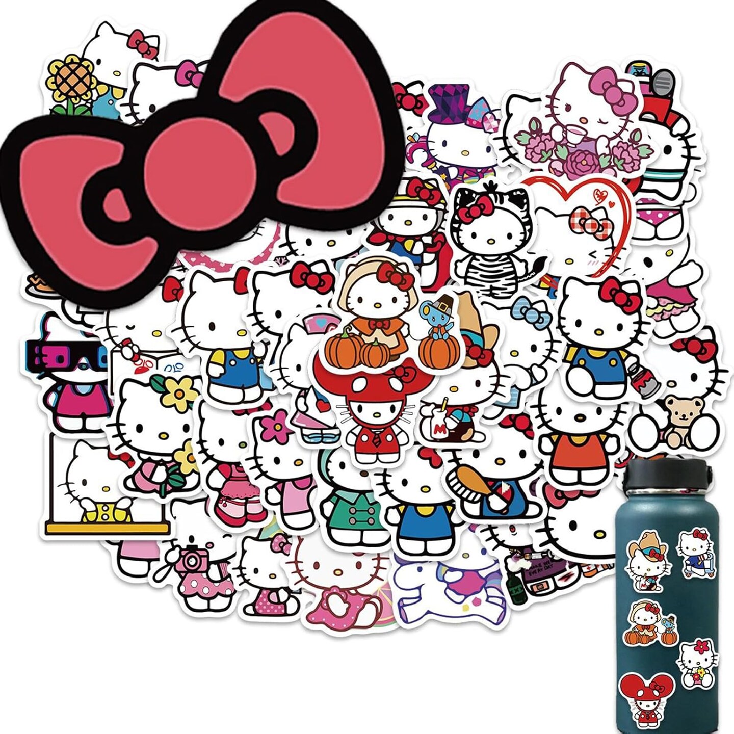 50pcs Cute Cartoon Hello Kitty Stickers for Kids Teens