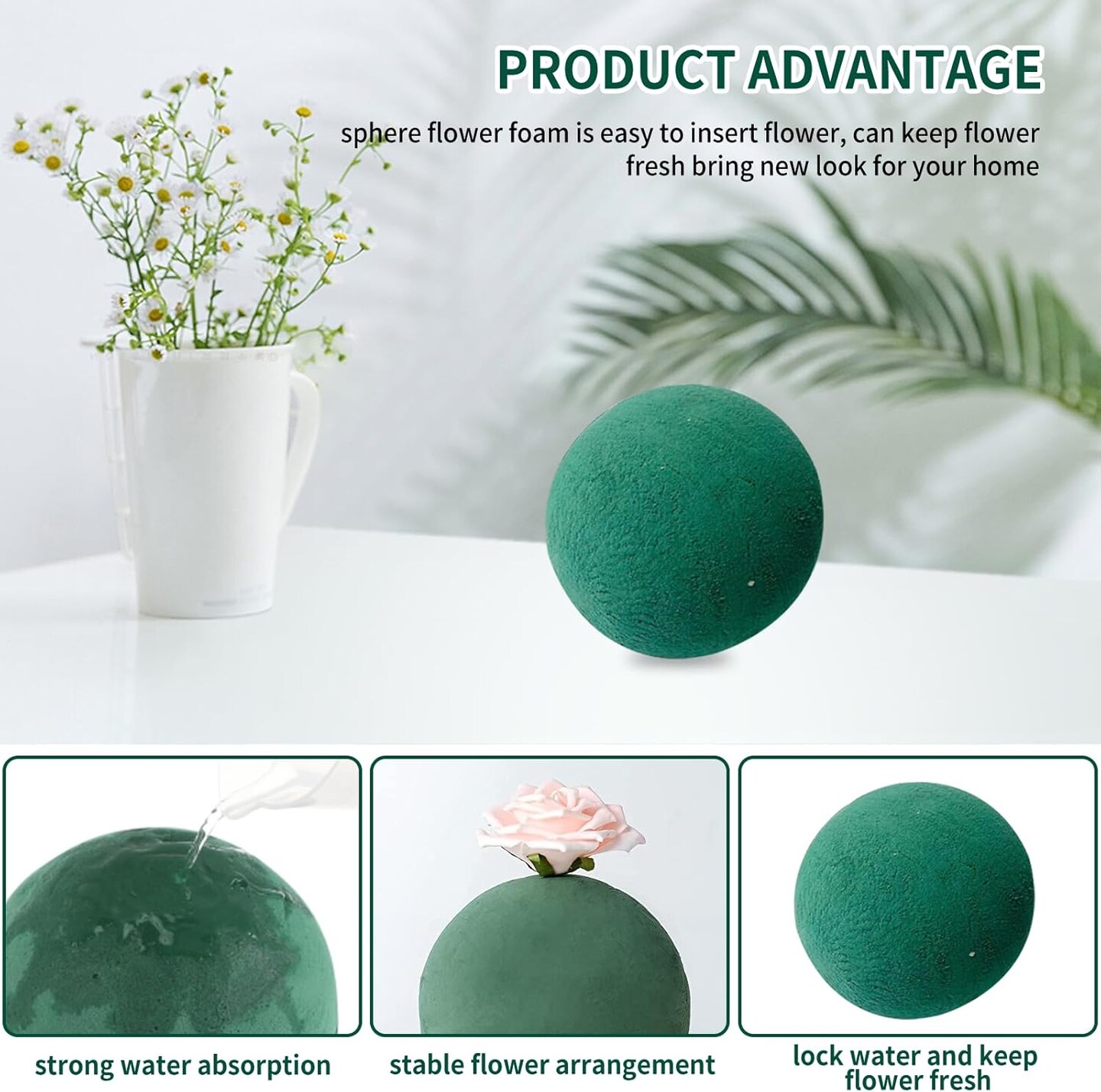 Floral Foam Balls, 2 Pcs 3.54&#x27;&#x27; Flower Foam
