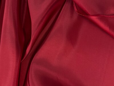 1 Yard Dark Red Taffeta Fabric Luxurious Lightweight Polyester 58/59" Wide