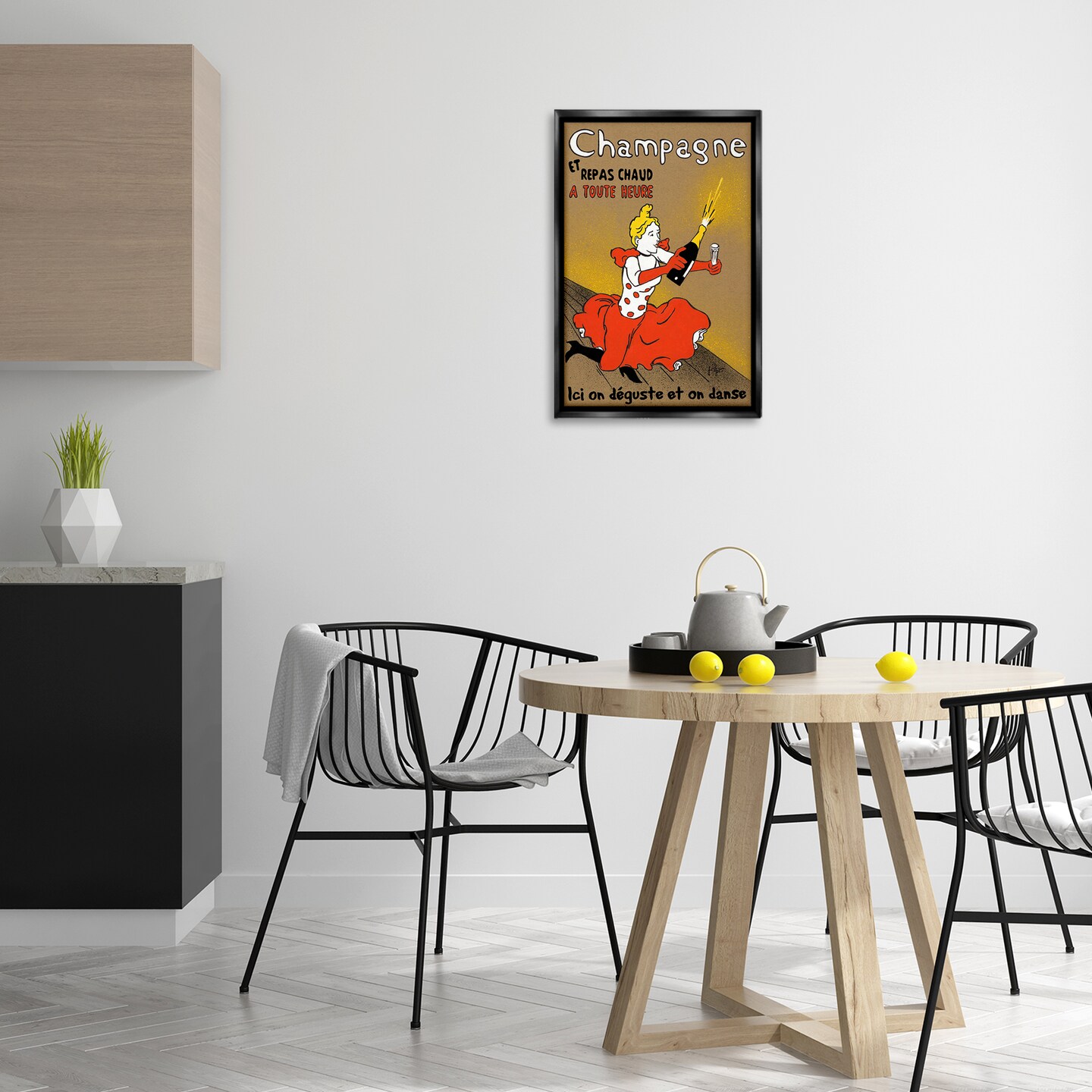 Stupell Industries Antique Champagne Bottle & Woman Floating Frame By Jean-Pierre Got