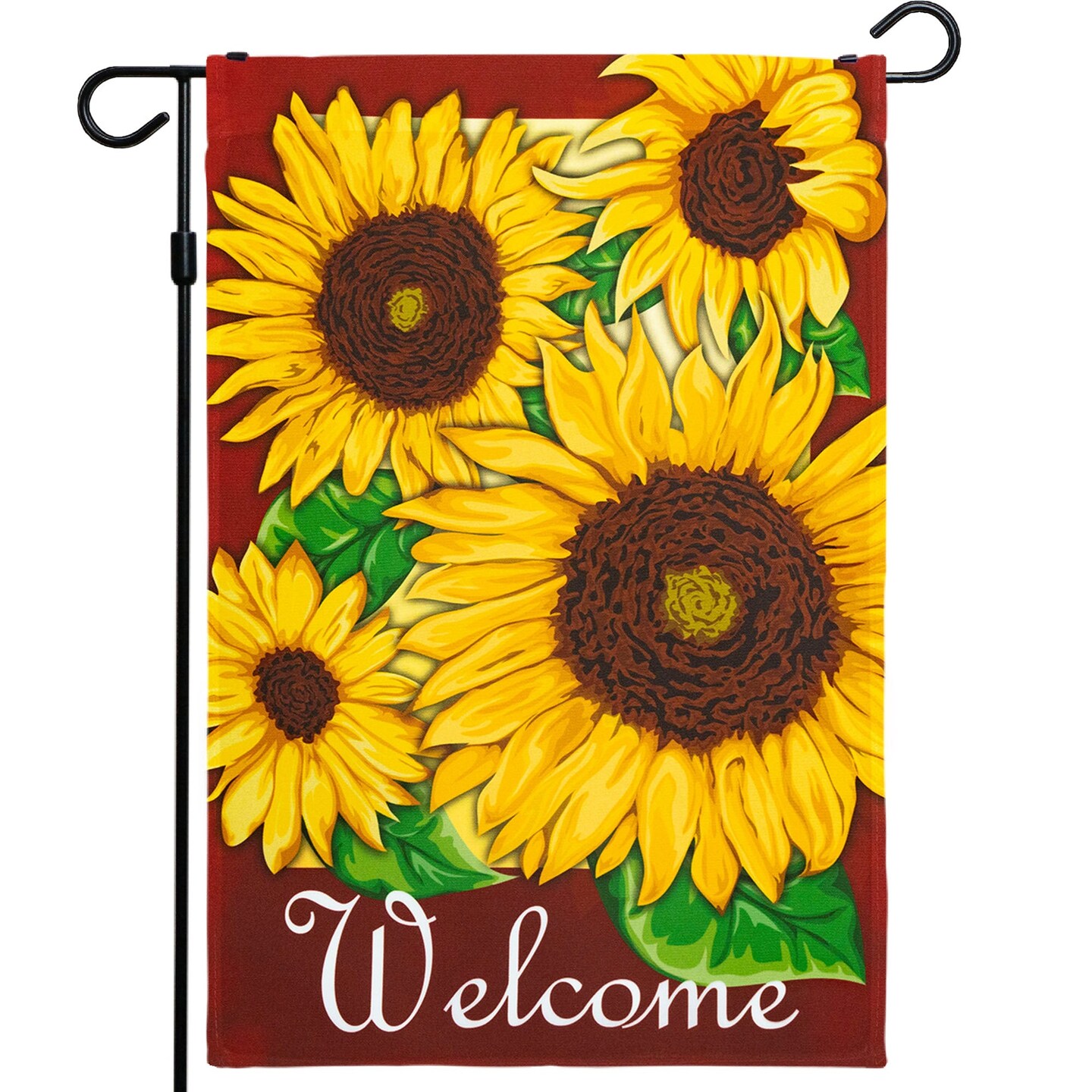 G128 - Home Decorative Fall Garden Flag Welcome Quote, Autumn Sunflowers Garden Yard Decorations, | 12x18 Inch | Printed 150D Polyester - Rustic Holiday Seasonal Outdoor Flag