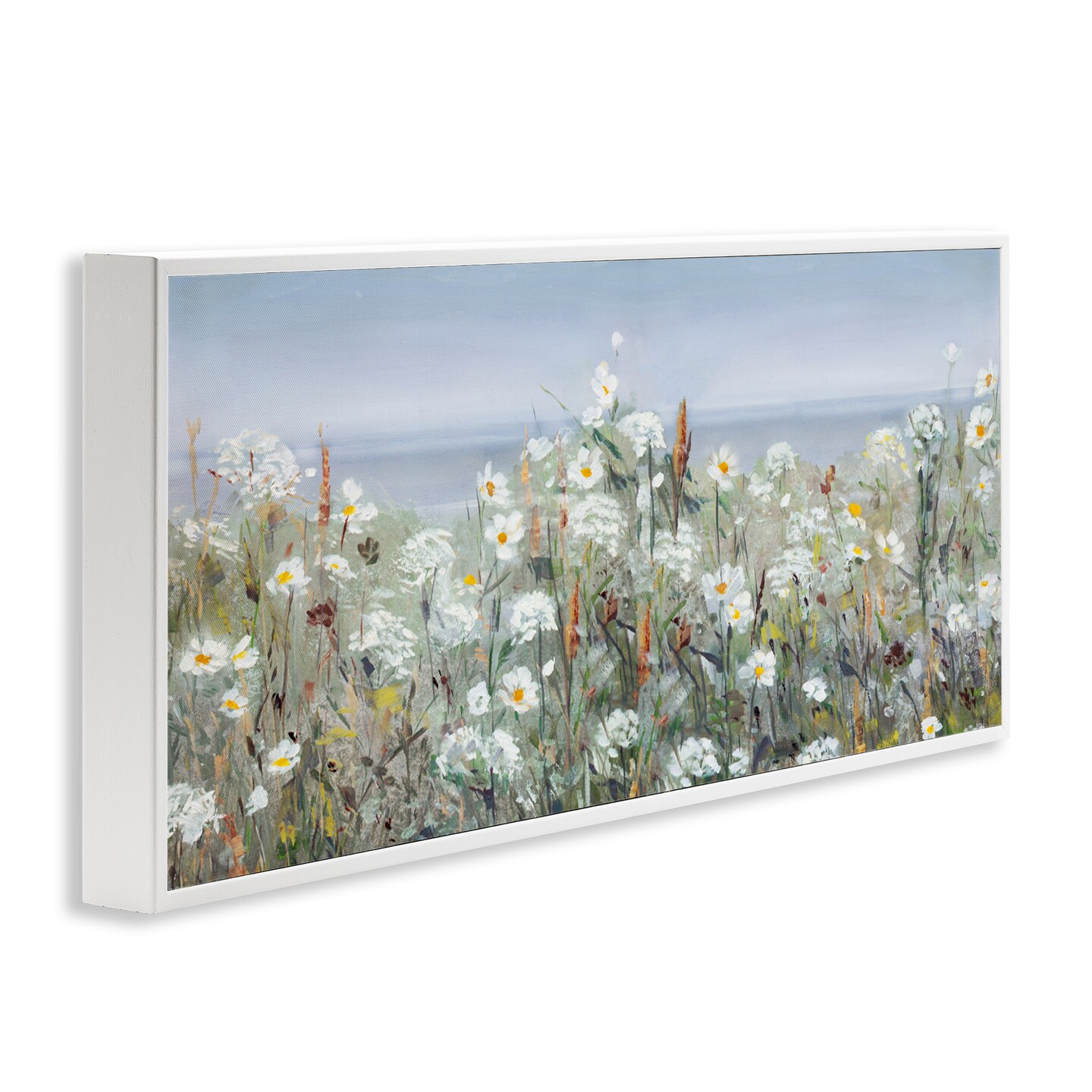 Stupell Industries Flower Meadow & Sea Beyond Framed Giclee By Sally Swatland