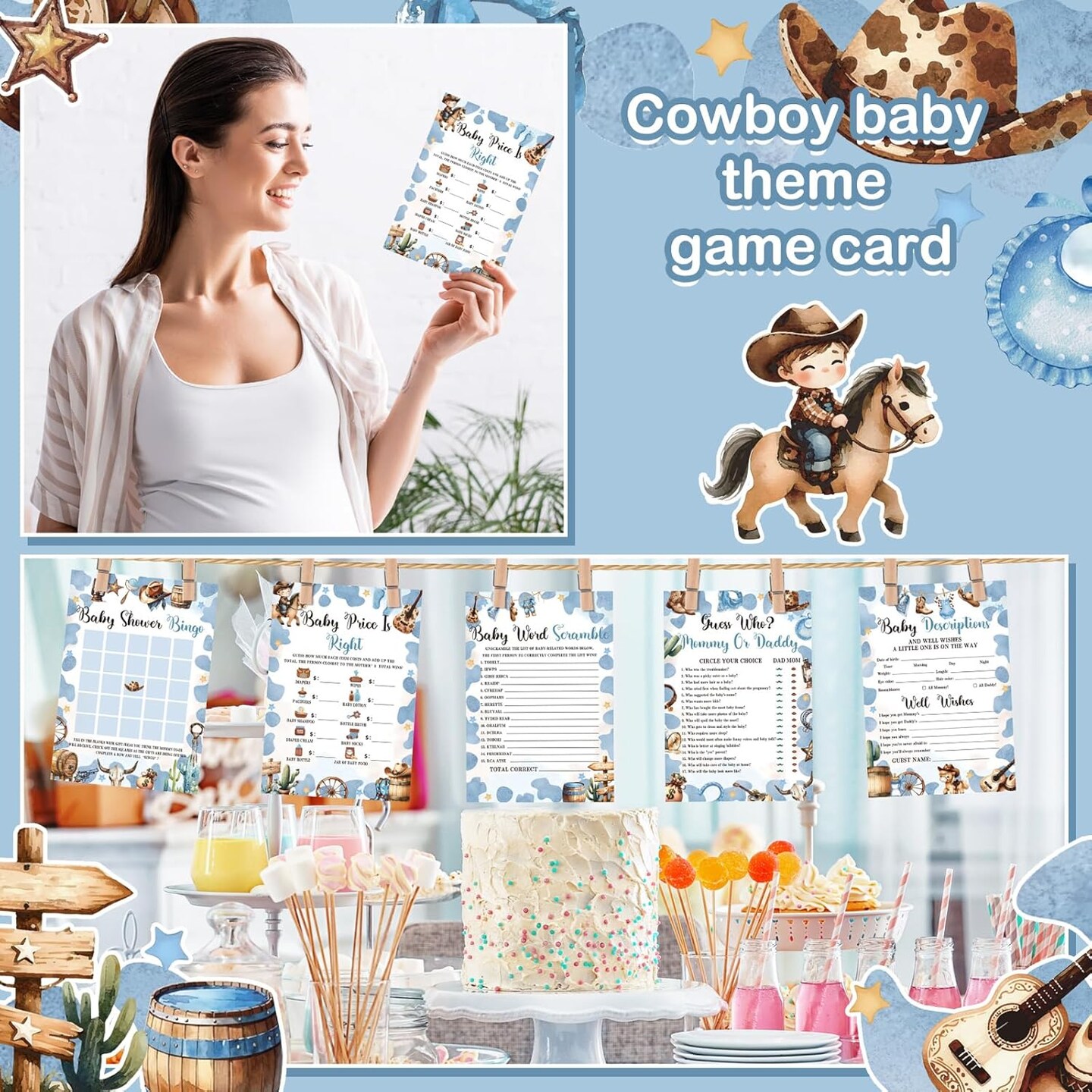 145 Pieces Baby Shower Games Supplies 5 Sets Baby Shower Games Activities Cards
