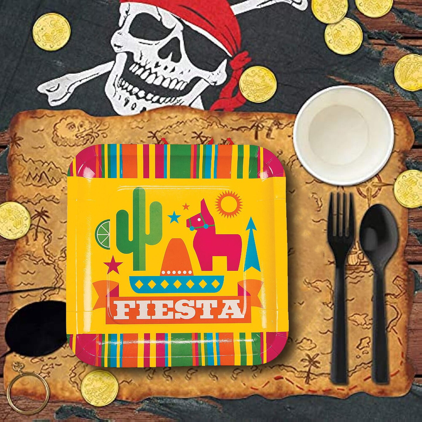 8 Count Sombrero Fiesta Party Paper Dinner Plates 9 Inch for Cinco de Mayo Celebration
