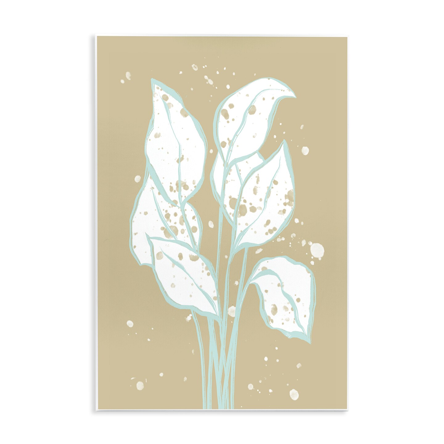 Stupell Industries Beige Leafy Abstract Wall Plaque By Martina Pavlova