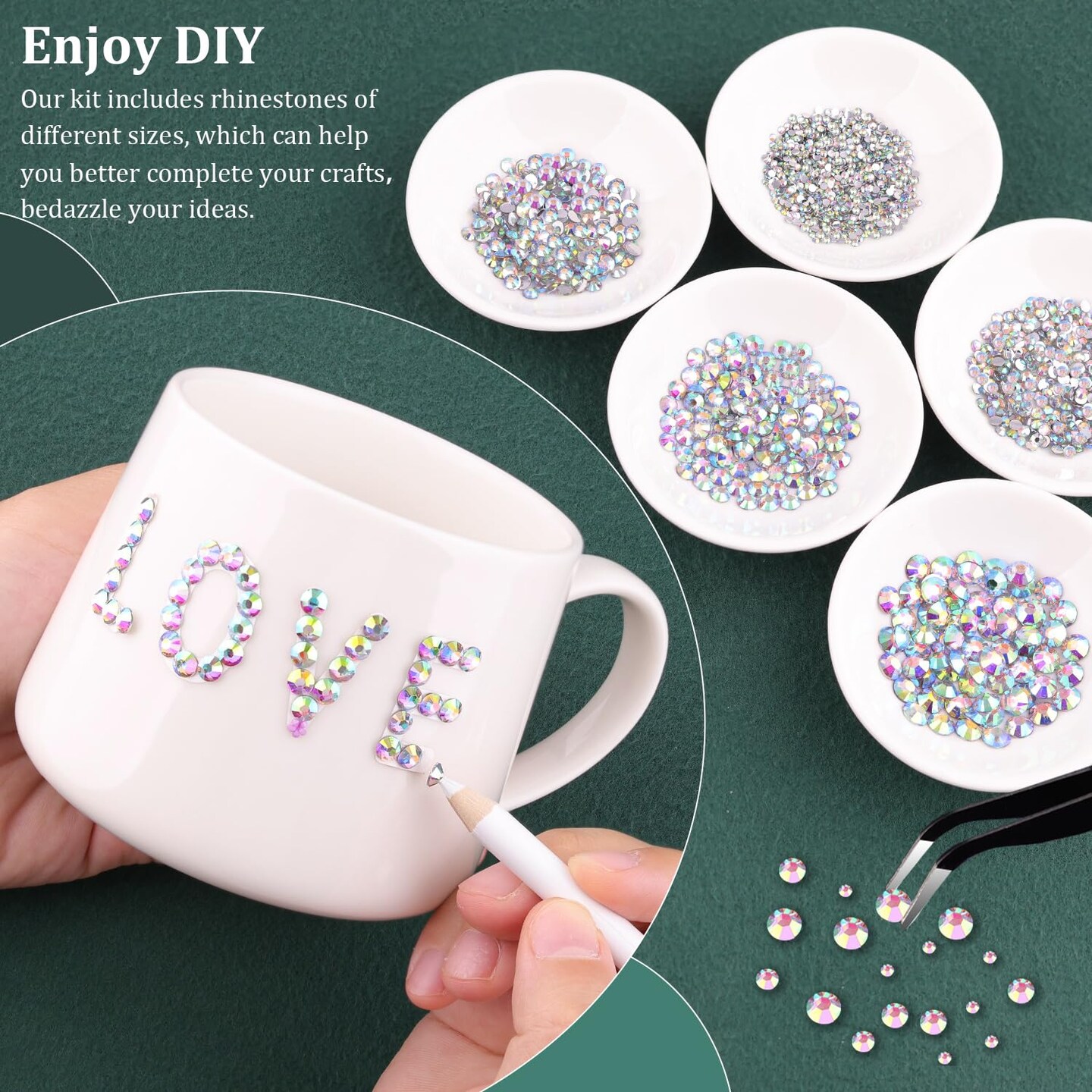 Resin Rhinestones for Crafting with B7000 Jewelry Glue Flatback Crystals(AB)