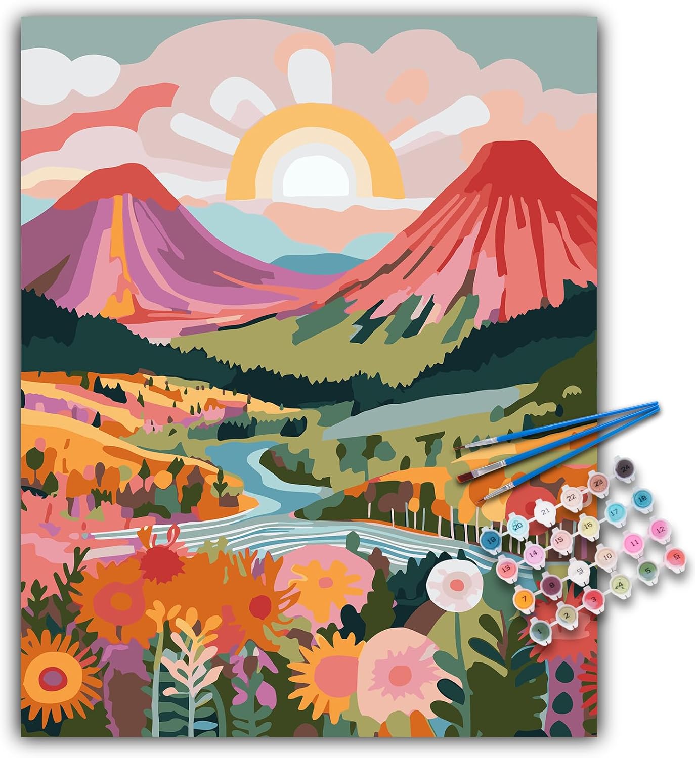 Abstract Landscape Acrylic Adult Paint by Number Kits (16"x20")