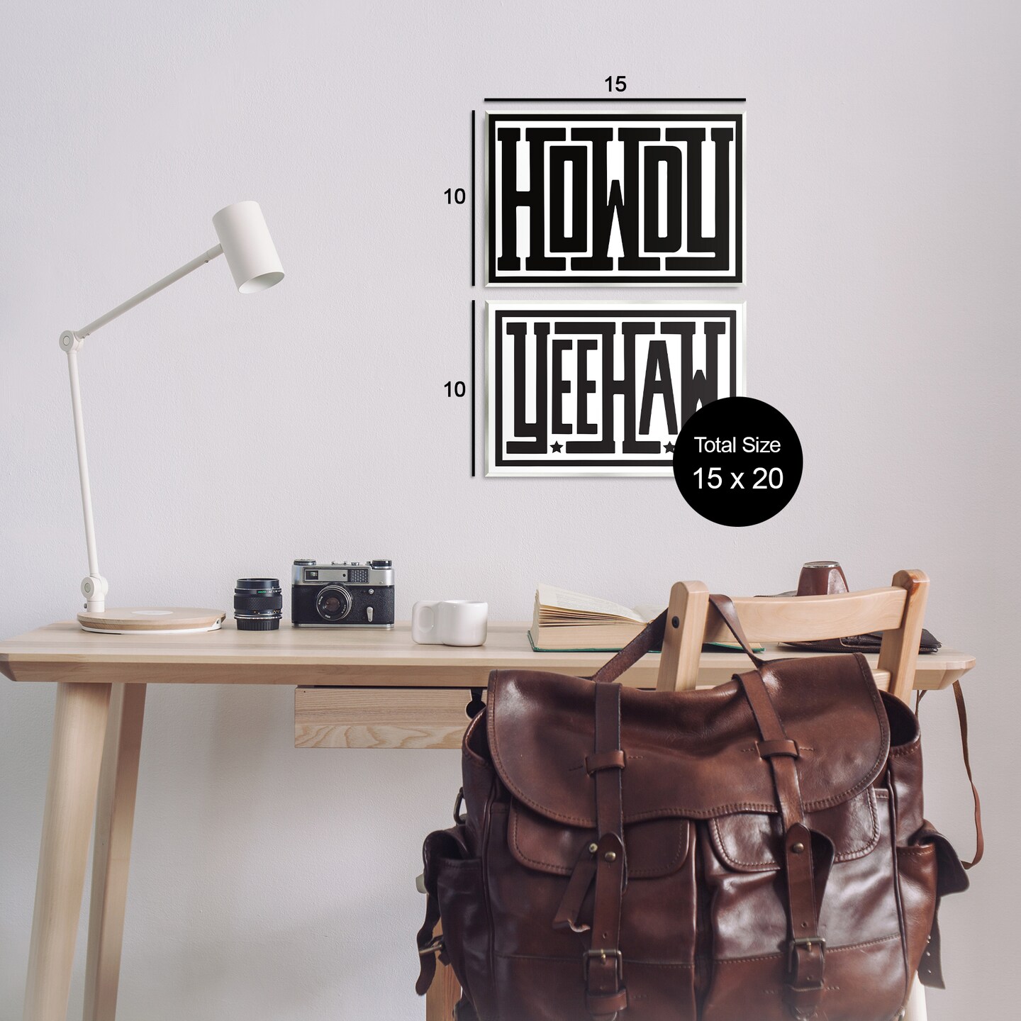 Stupell Industries Bold Western Greetings 2pc Wall Plaque Set By Lettered and Lined