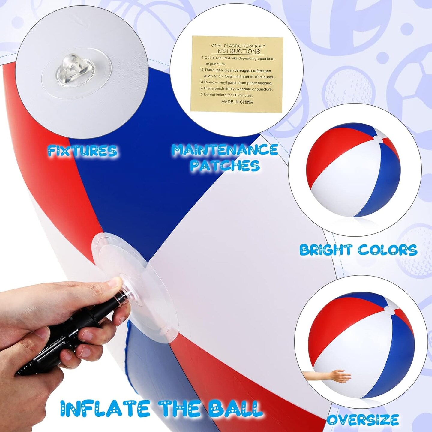 60 Inch Giant Patriotic Beach Ball