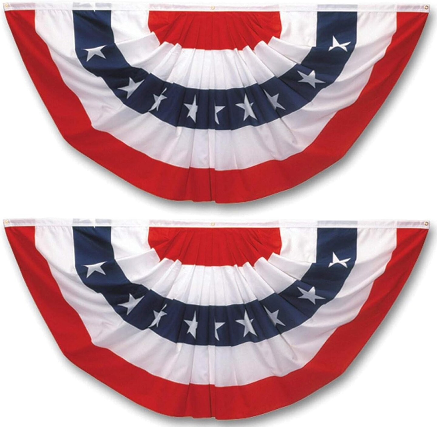 Pleated Fan Flag 2 Pack Patriotic American Bunting Flags for 4th of July