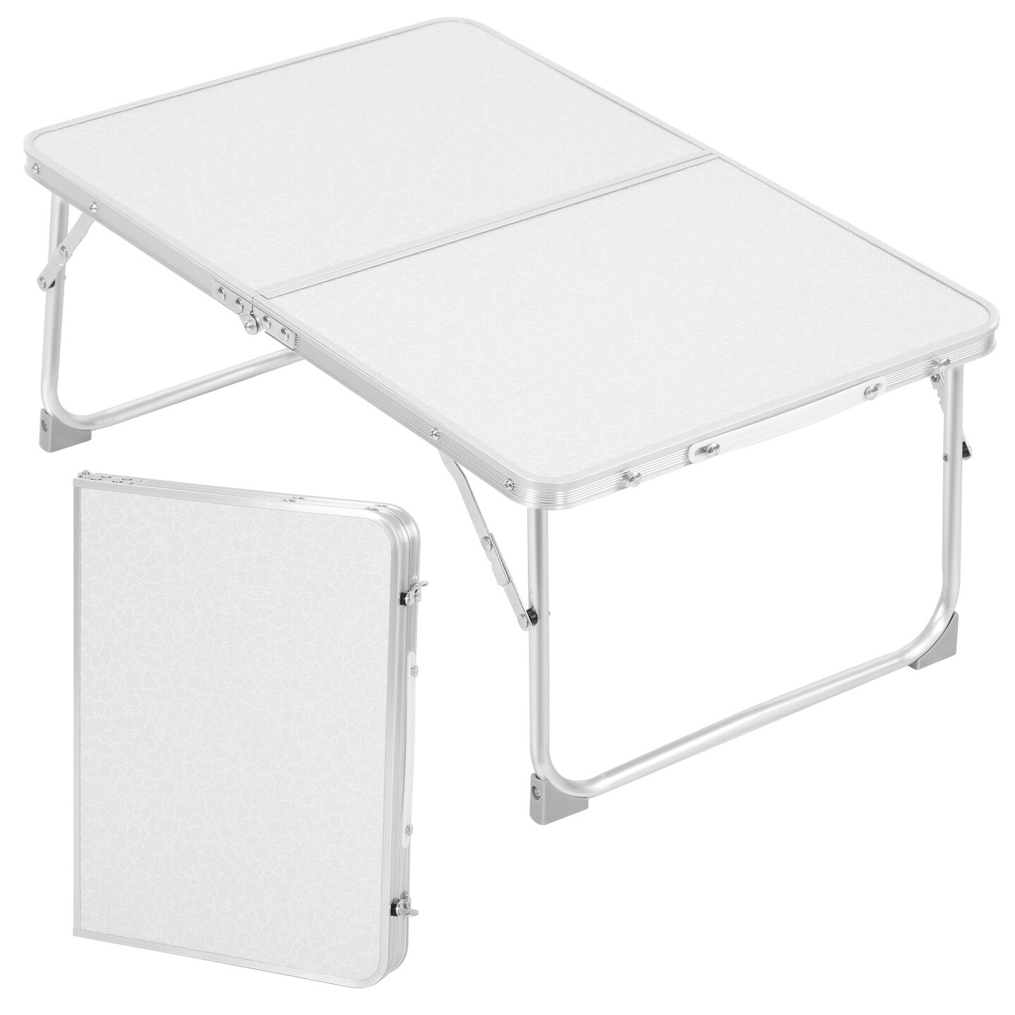 Portable Heavy-Duty Aluminum Folding Table - 23.6in x 15.7in for Indoor & Outdoor Use