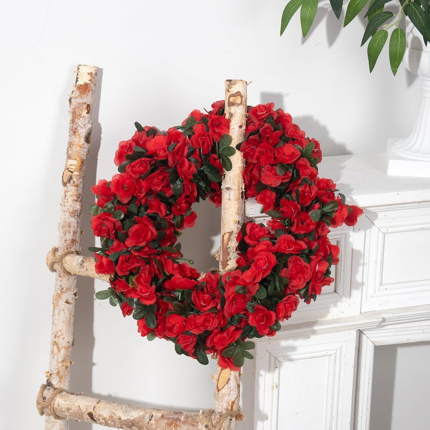 5Pcs 41FT Artificial Red Flower Garland