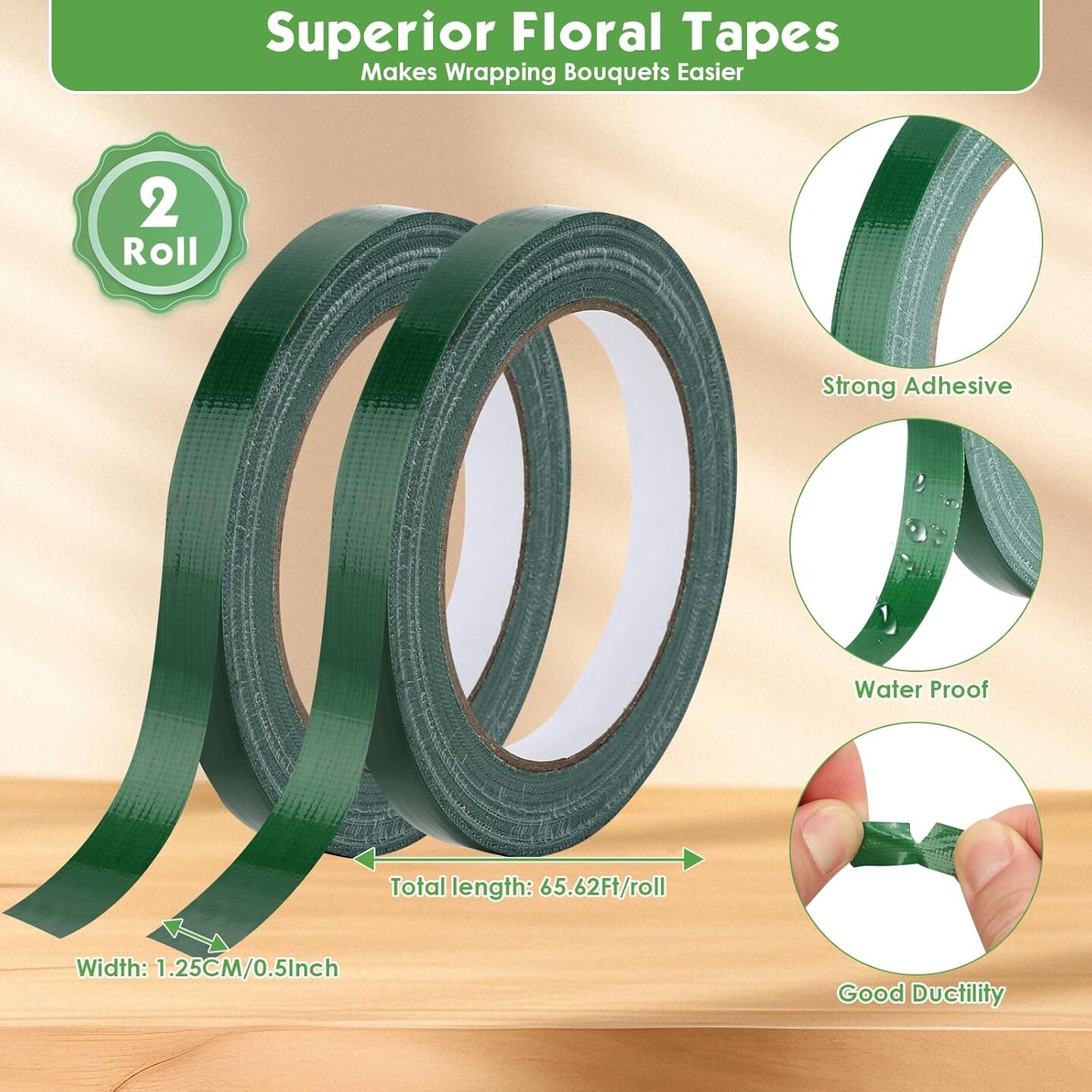 10 Pcs Green Floral Foam Blocks with 2 Rolls