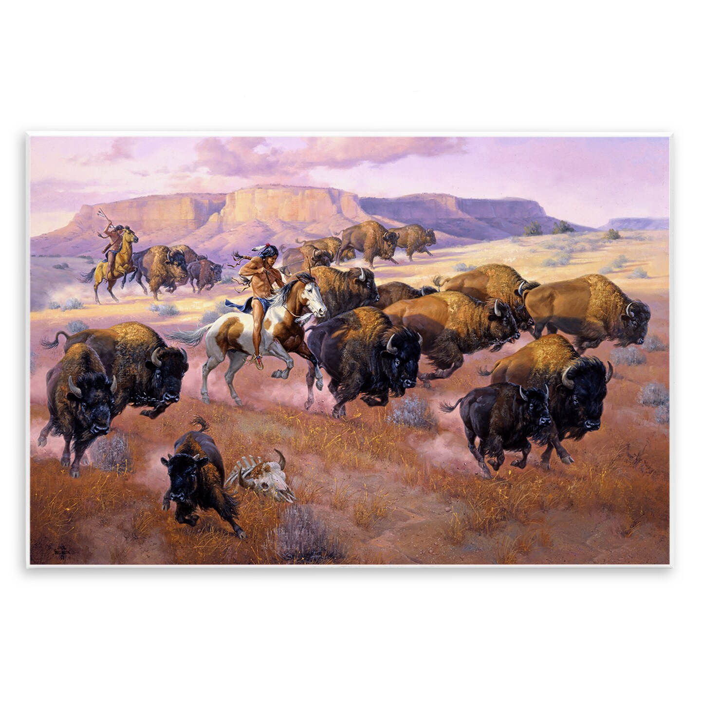 Stupell Industries Western Natives Bison Hunt Wall Plaque By Jack Sorenson