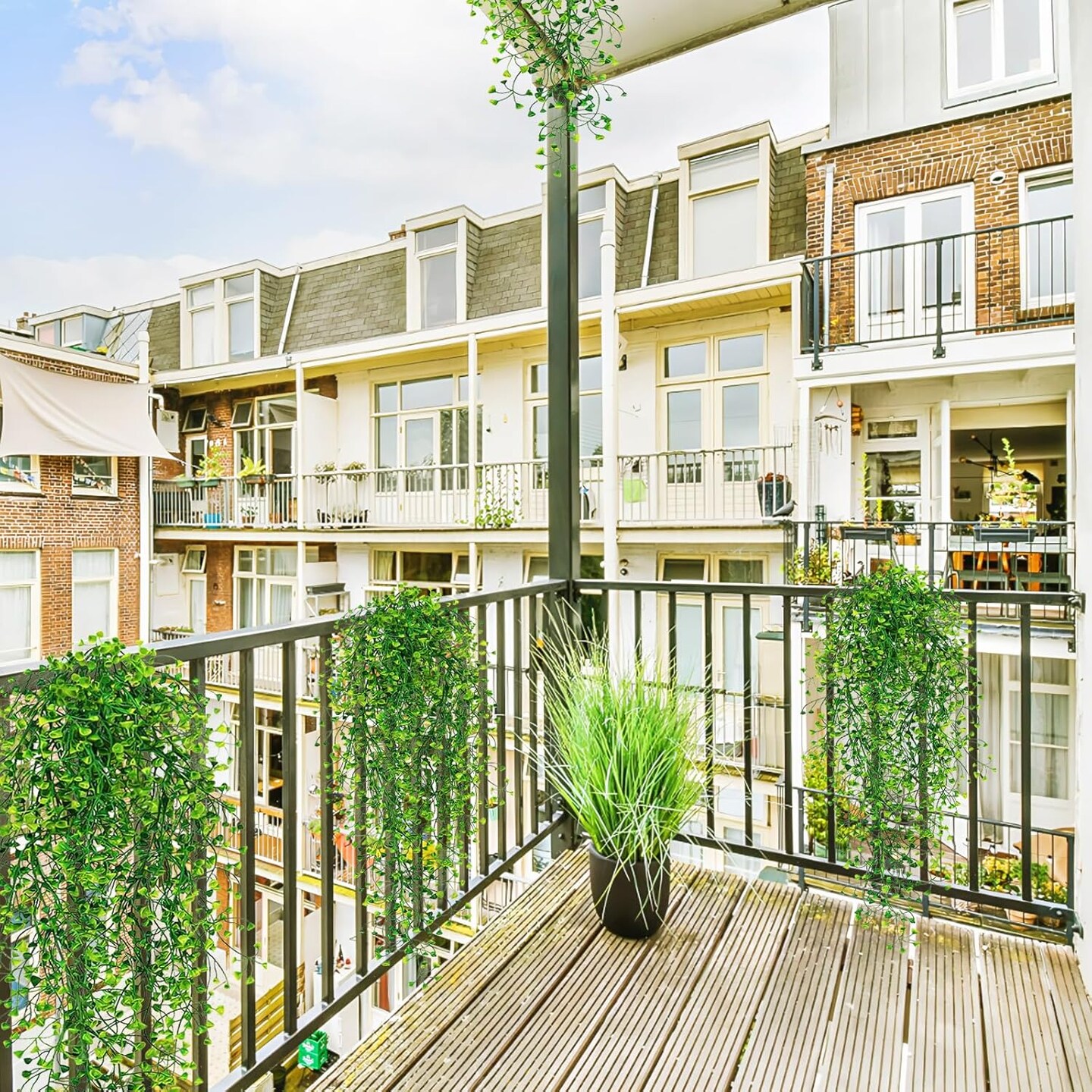 3pcs Artificial Plants Ferns Ivy Vine (Green) 9.8"D x 2"W x 4.21"H