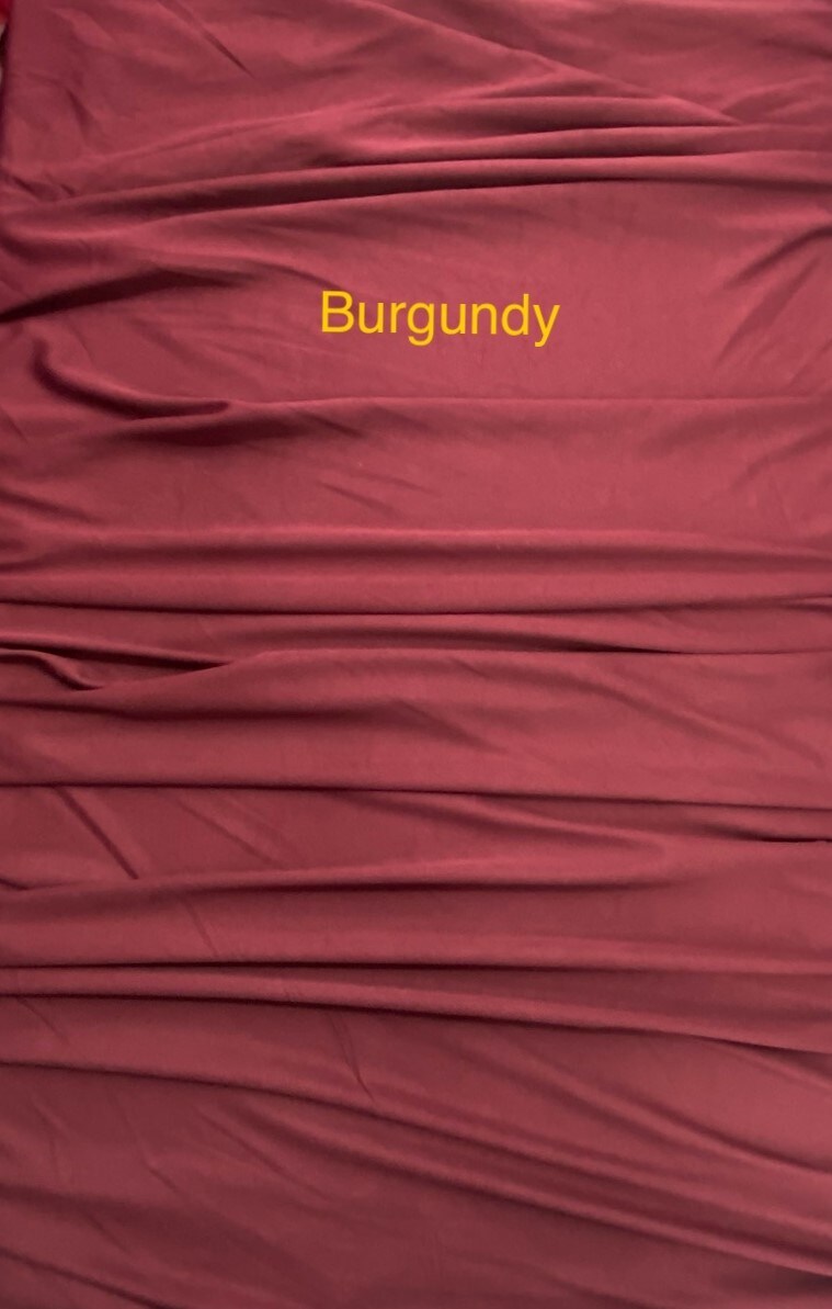 1 Yard Burgundy Matte Stretch Lining Fabric For Gowns DIY Sewing Apparel 60 Inches Wide