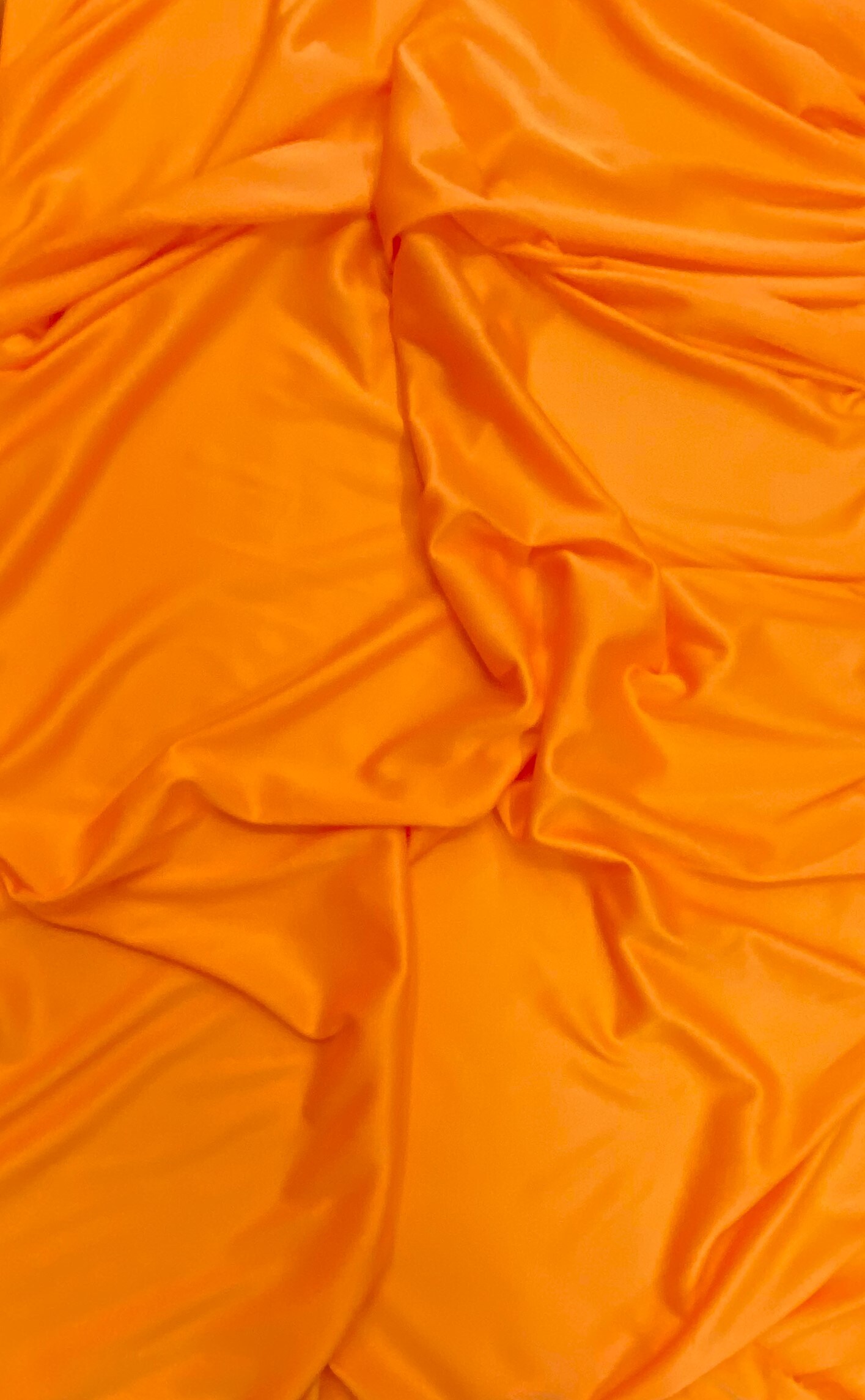 1 Yard Orange Mechanical Stretch Lining Fabric For Costumes, Dresses, Apparel Sewing 60 Inches Wide