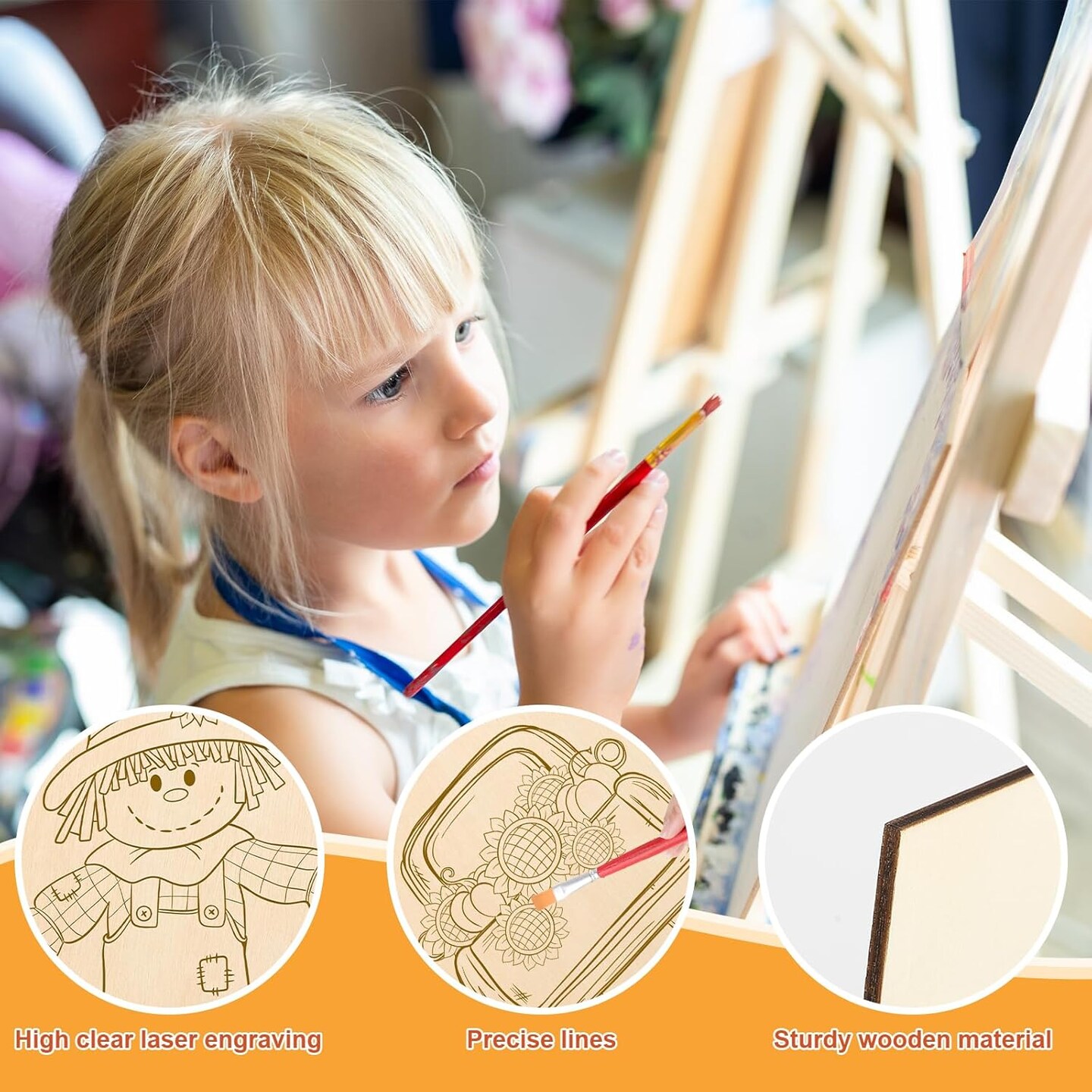 10PCS Large Thanksgiving Unfinished Wood Crafts